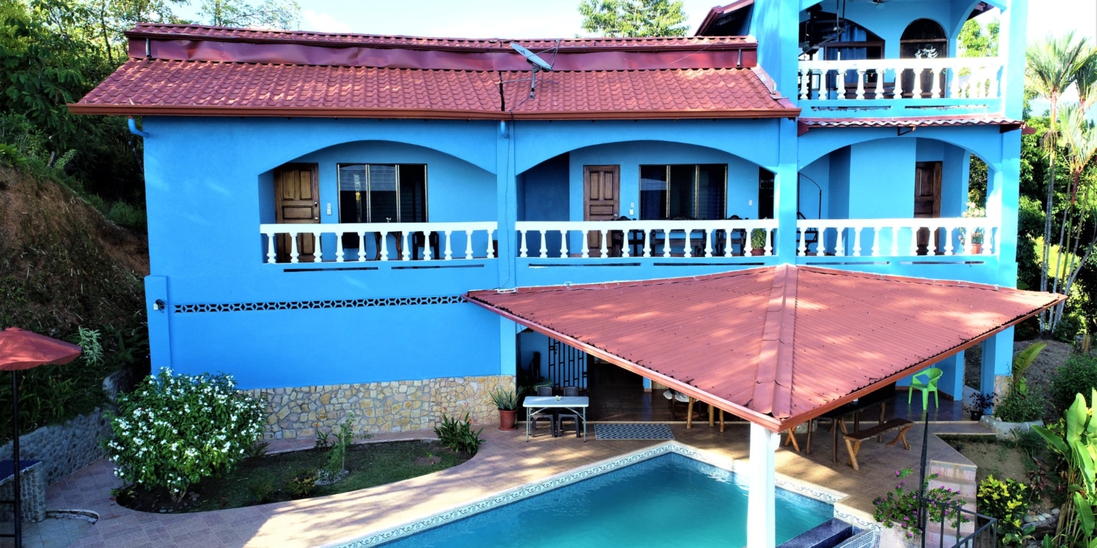 House & Cabins With Outstanding Ocean, Sunset & Mountain Views on the Front Ridge in Ojochal Costa Rica