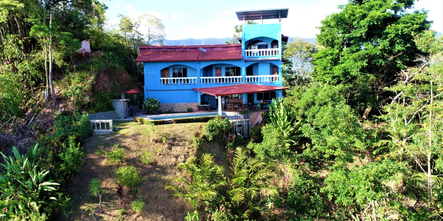 House & Cabins With Outstanding Ocean, Sunset & Mountain Views on the Front Ridge in Ojochal Costa Rica