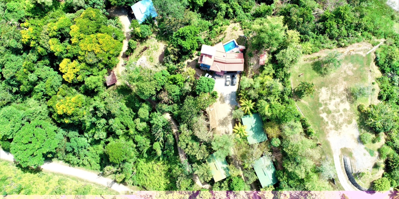 House & Cabins With Outstanding Ocean, Sunset & Mountain Views on the Front Ridge in Ojochal Costa Rica
