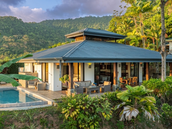 Dramatic Whale’s Tail Ocean View 2-Bedroom Home with Guesthouse in Uvita Costa Rica