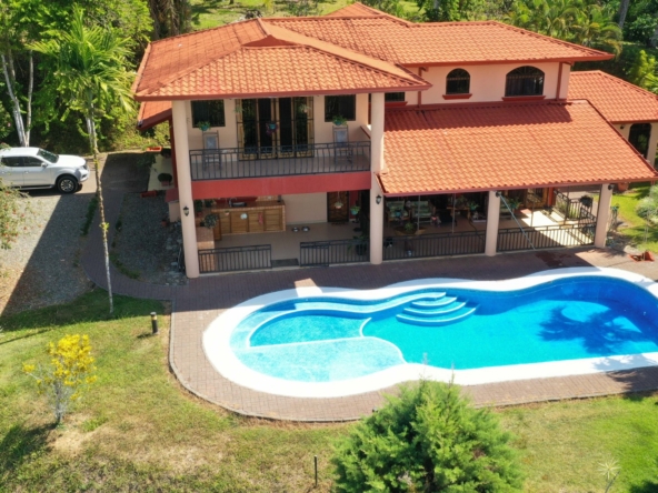 Majestic Mountain & Ocean Views with 4-Bedroom Home on 5 Acres in Platanillo above Dominical Costa Rica