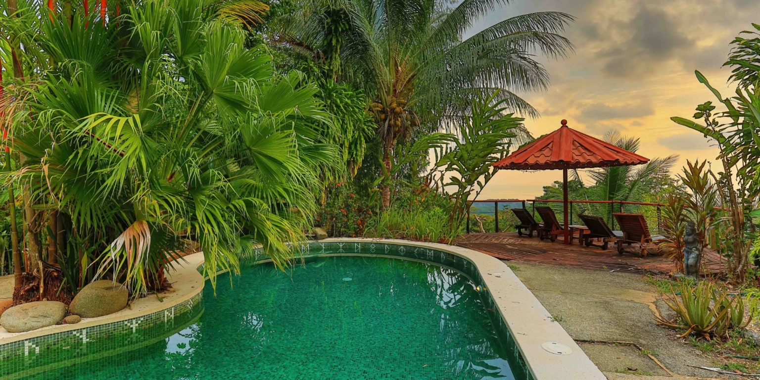 Ocean & Sunset View Home with Pool & Guest House on 6 Acres near Dominical Costa Rica