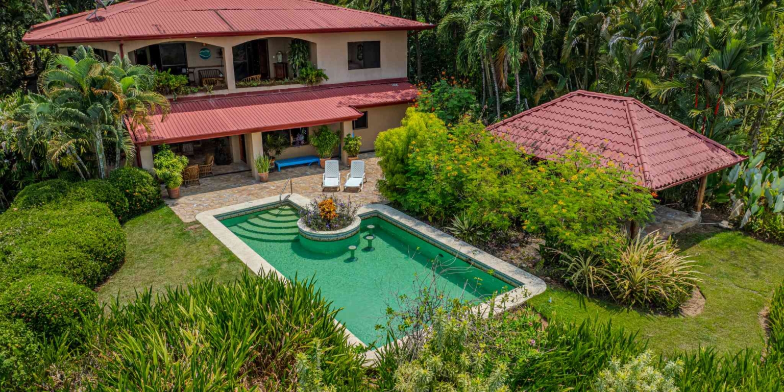 Private Family Estate with Stunning Pacific Sunset Ocean Views & 4-Bedrooms plus Cabin in Hatillo near Dominical Costa Rica