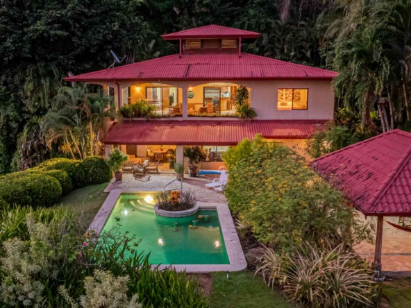 Private Family Estate with Stunning Pacific Sunset Ocean Views & 4-Bedrooms plus Cabin in Hatillo near Dominical Costa Rica
