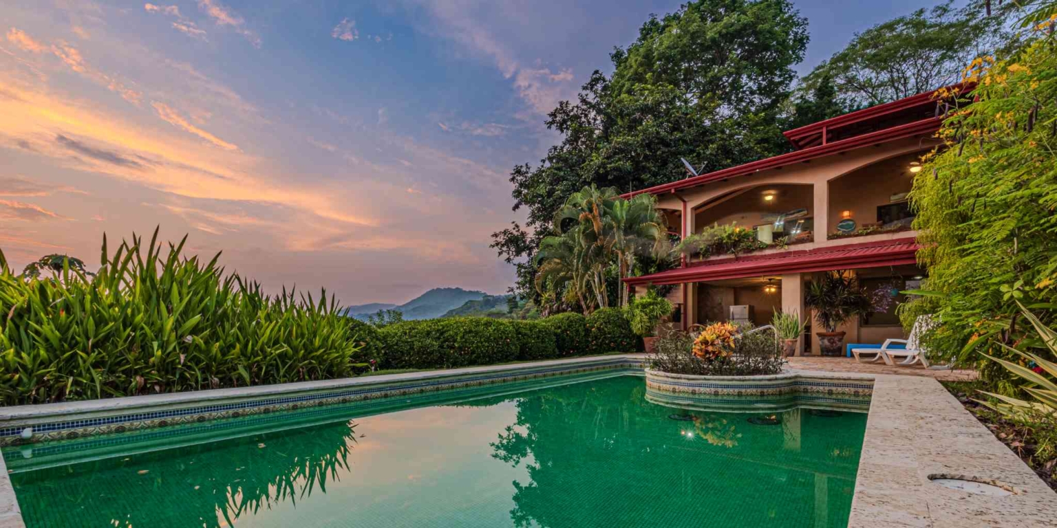 Private Family Estate with Stunning Pacific Sunset Ocean Views & 4-Bedrooms plus Cabin in Hatillo near Dominical Costa Rica