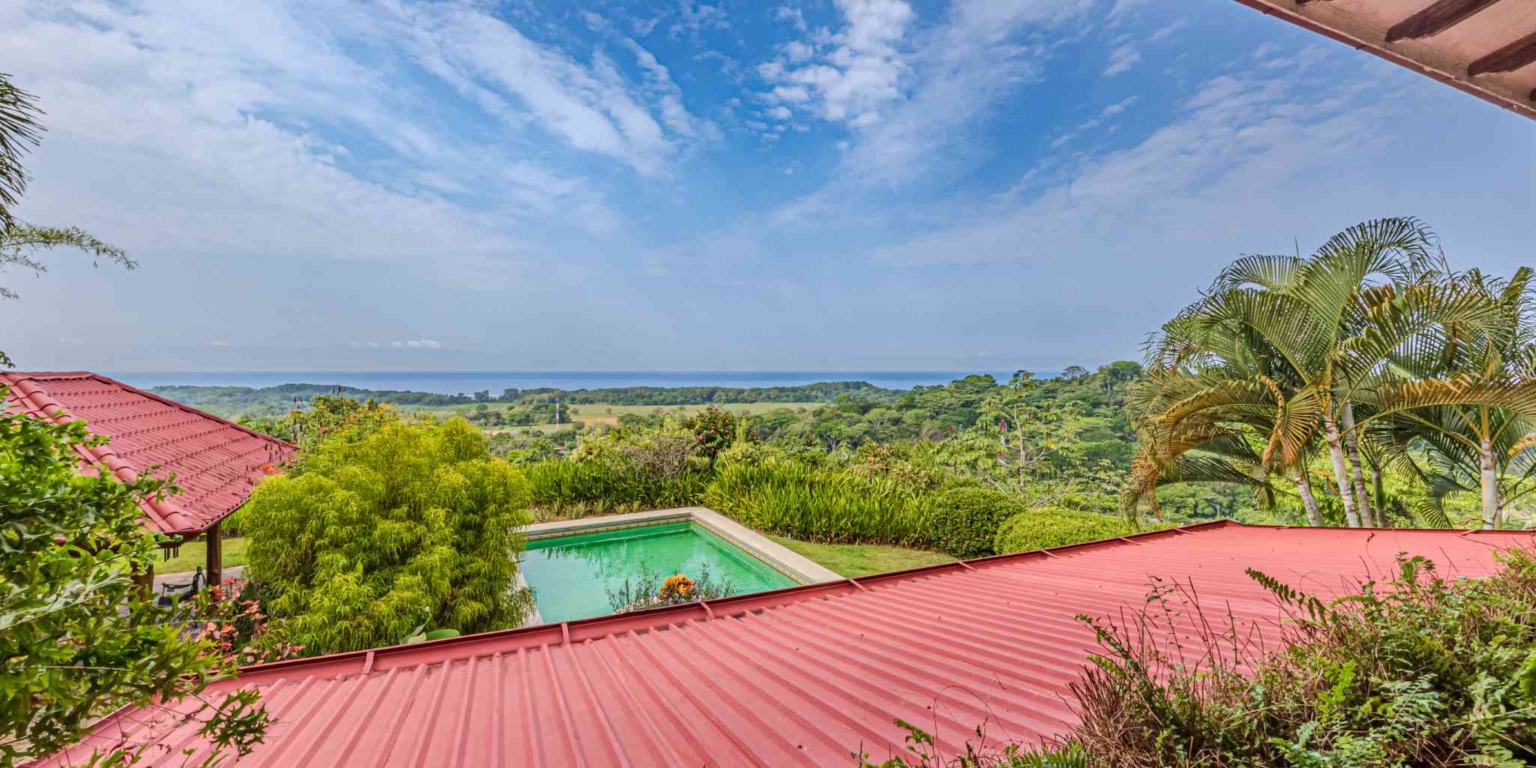 Private Family Estate with Stunning Pacific Sunset Ocean Views & 4-Bedrooms plus Cabin in Hatillo near Dominical Costa Rica