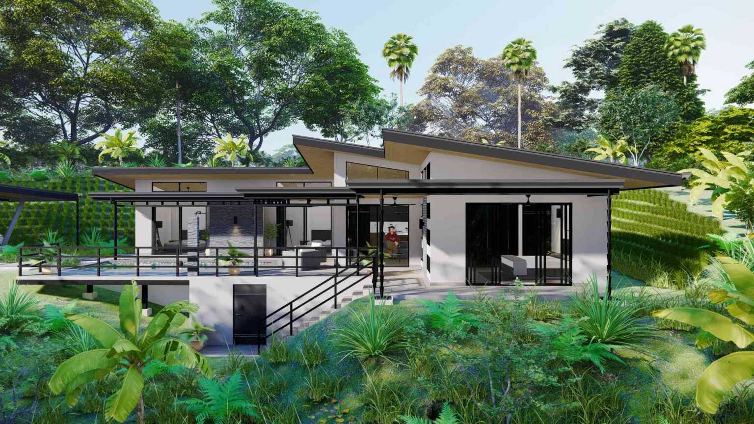 Pre-Construction Creek 3-Bedroom Home with Creek & Pool in Playa Hermosa near Uvita Costa Rica