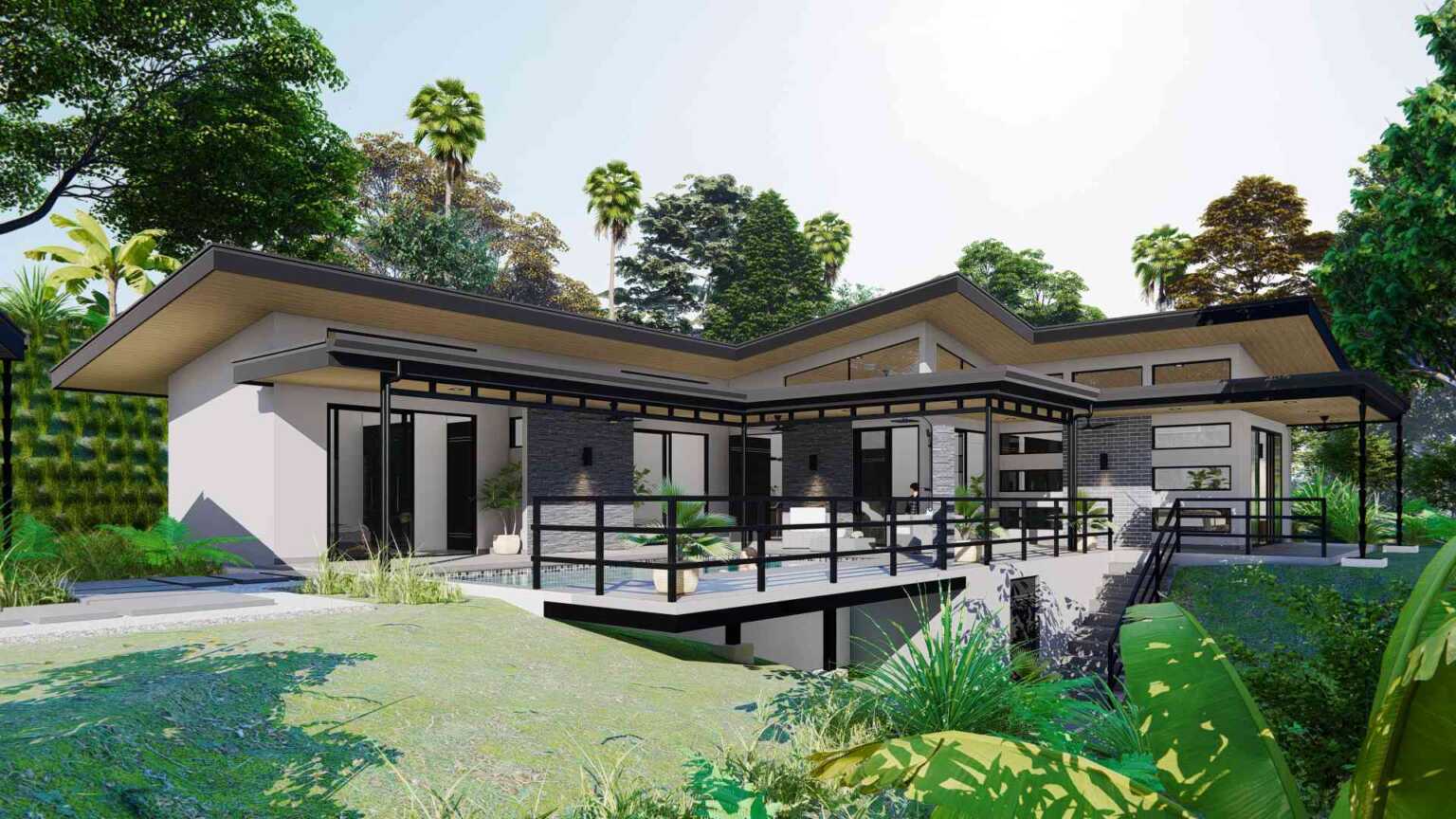 Pre-Construction Creek 3-Bedroom Home with Creek & Pool in Playa Hermosa near Uvita Costa Rica