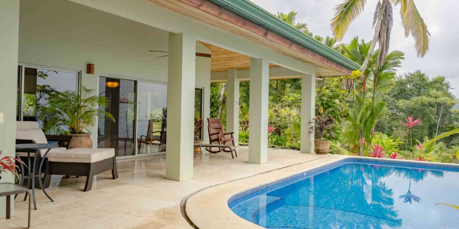 TropicalInvestments_CasaEscondida_CostaVerdes_Osa_CostaRica_–11 Stunning 3-Bedroom Home with Whale’s Tail View on Estate Property with Space to Build your Dream Home in Costa Verde Estates above Dominical Costa Rica