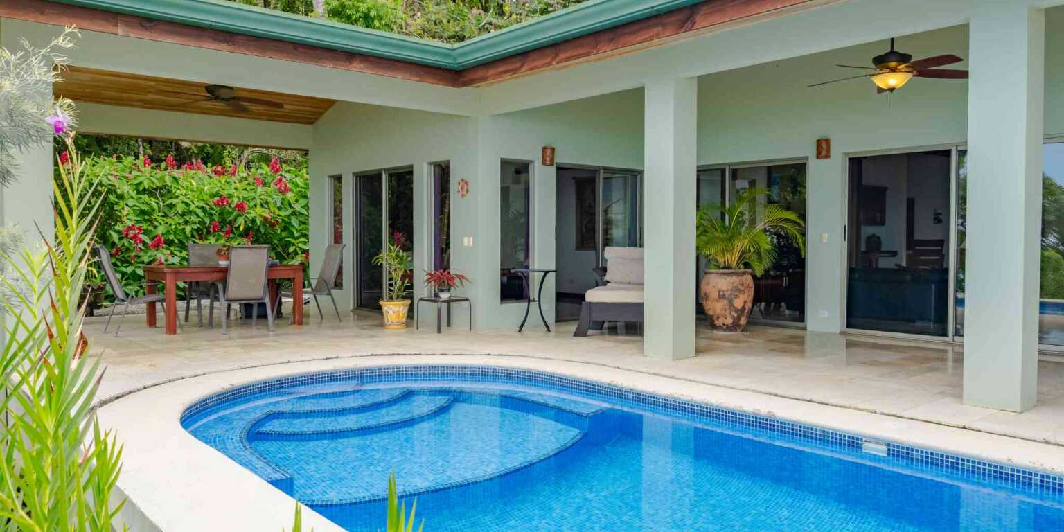 TropicalInvestments_CasaEscondida_CostaVerdes_Osa_CostaRica_–21 Stunning 3-Bedroom Home with Whale’s Tail View on Estate Property with Space to Build your Dream Home in Costa Verde Estates above Dominical Costa Rica