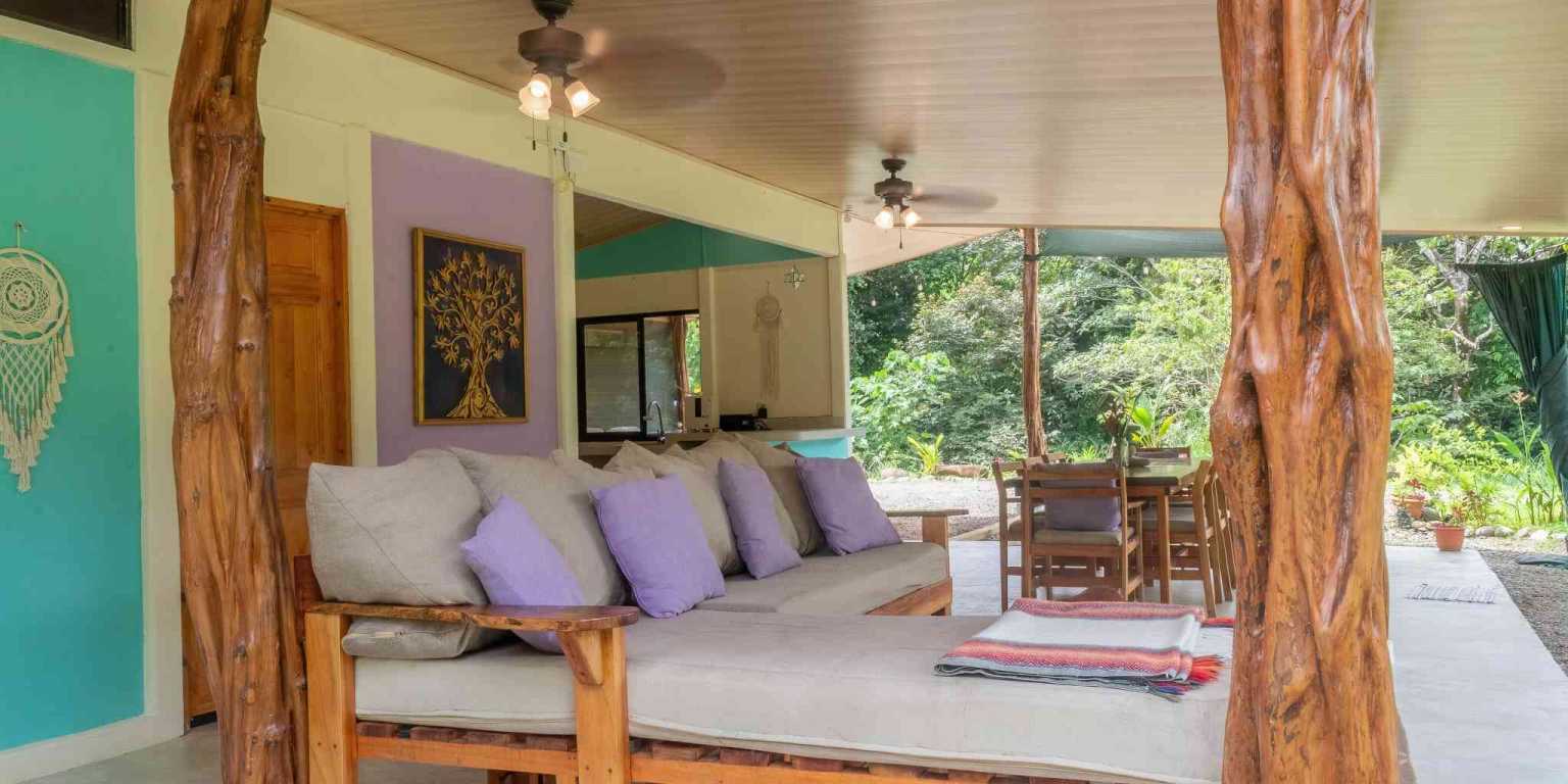 Beautiful Hidden Away 2-Bedroom Home on 2.5 Acres of Land Bordered by a River in Ojochal Costa Rica