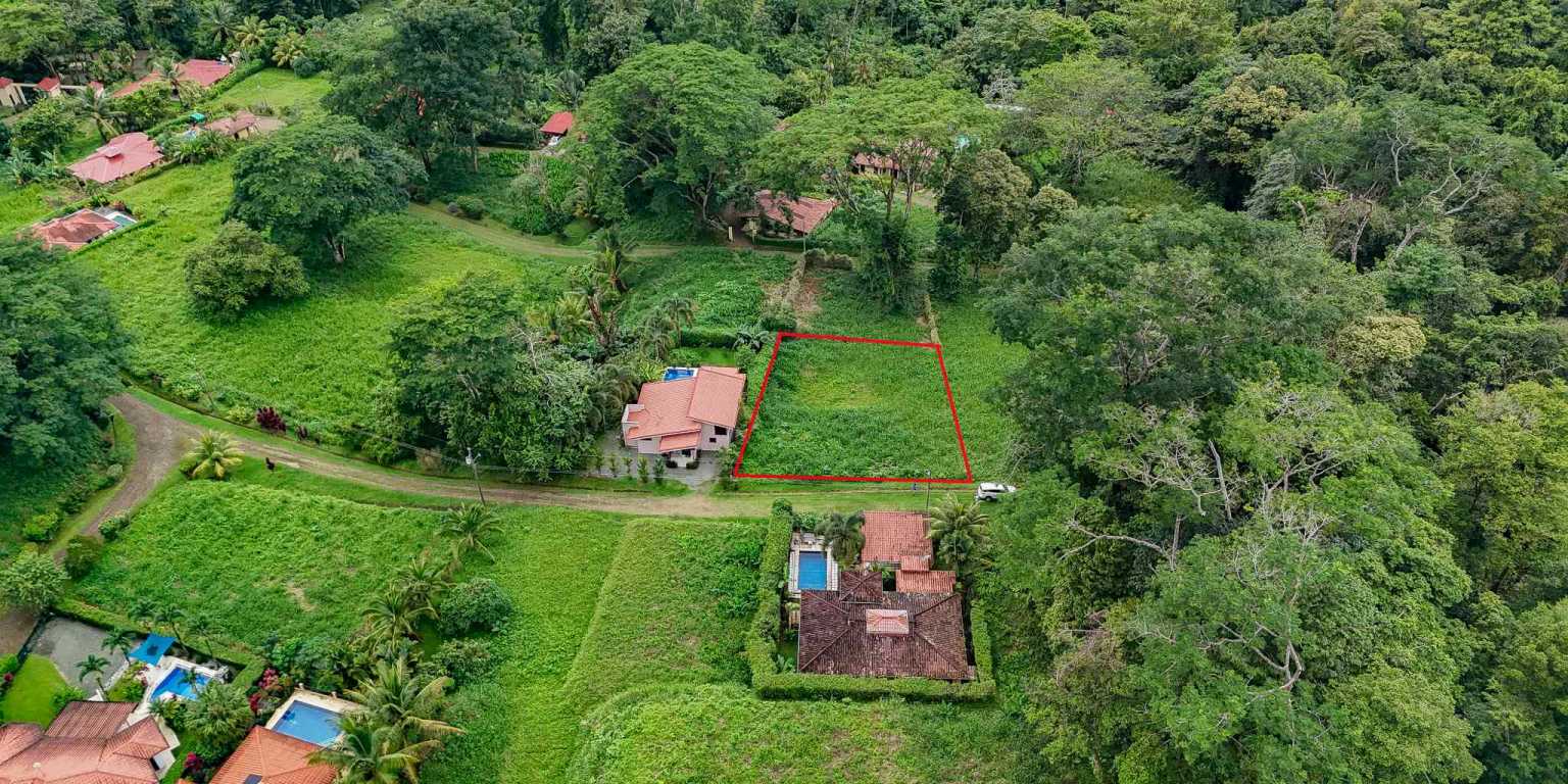 100 (3) Beautiful Sunny Lot in a Secure Gated Community with a Nearby Creek & Jungle-Covered Valley in Ojochal Costa Rica