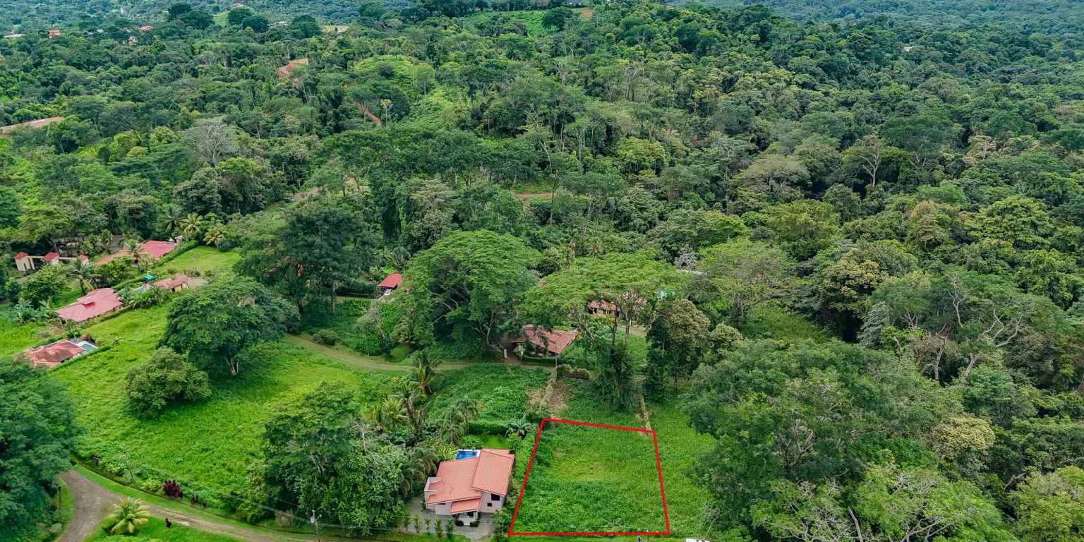 100 (4) Beautiful Sunny Lot in a Secure Gated Community with a Nearby Creek & Jungle-Covered Valley in Ojochal Costa Rica
