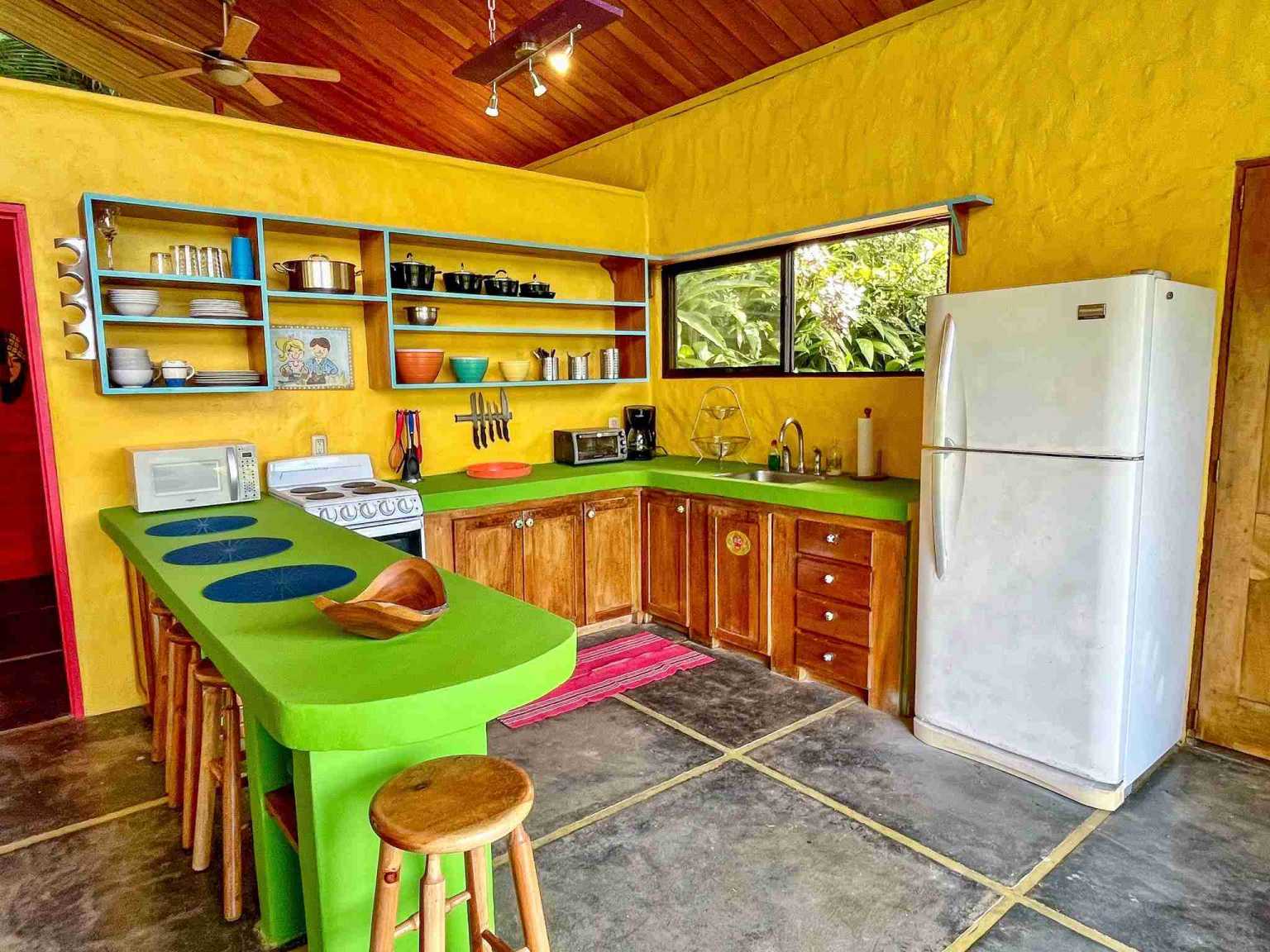 Colorful Jungle 2-Bedroom Ocean View Home with Privacy, Room to Build More in Lagunas near Dominical Costa Rica