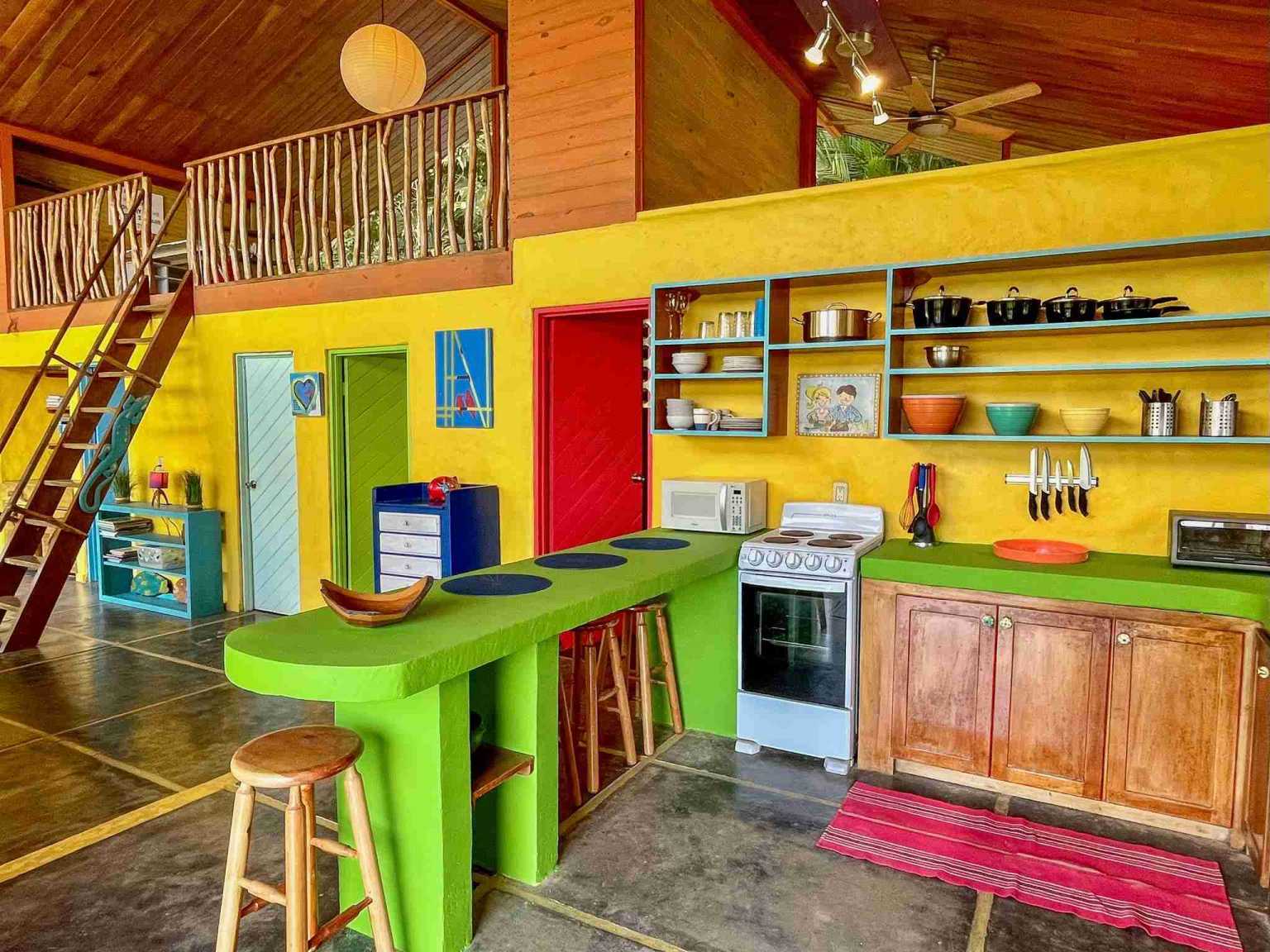 Colorful Jungle 2-Bedroom Ocean View Home with Privacy, Room to Build More in Lagunas near Dominical Costa Rica