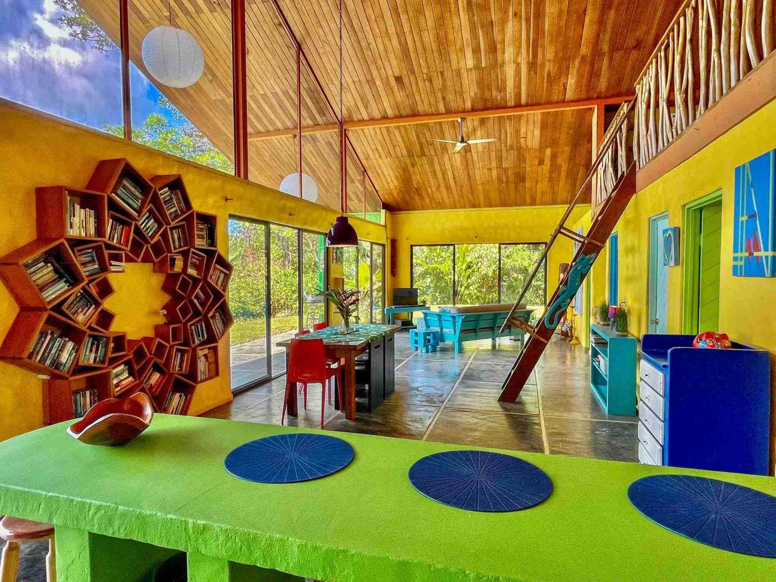 Colorful Jungle 2-Bedroom Ocean View Home with Privacy, Room to Build More in Lagunas near Dominical Costa Rica