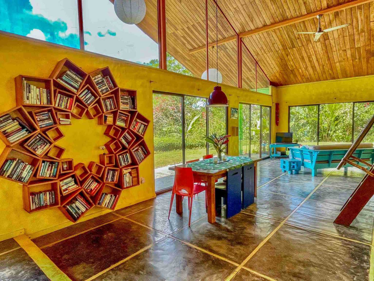 Colorful Jungle 2-Bedroom Ocean View Home with Privacy, Room to Build More in Lagunas near Dominical Costa Rica