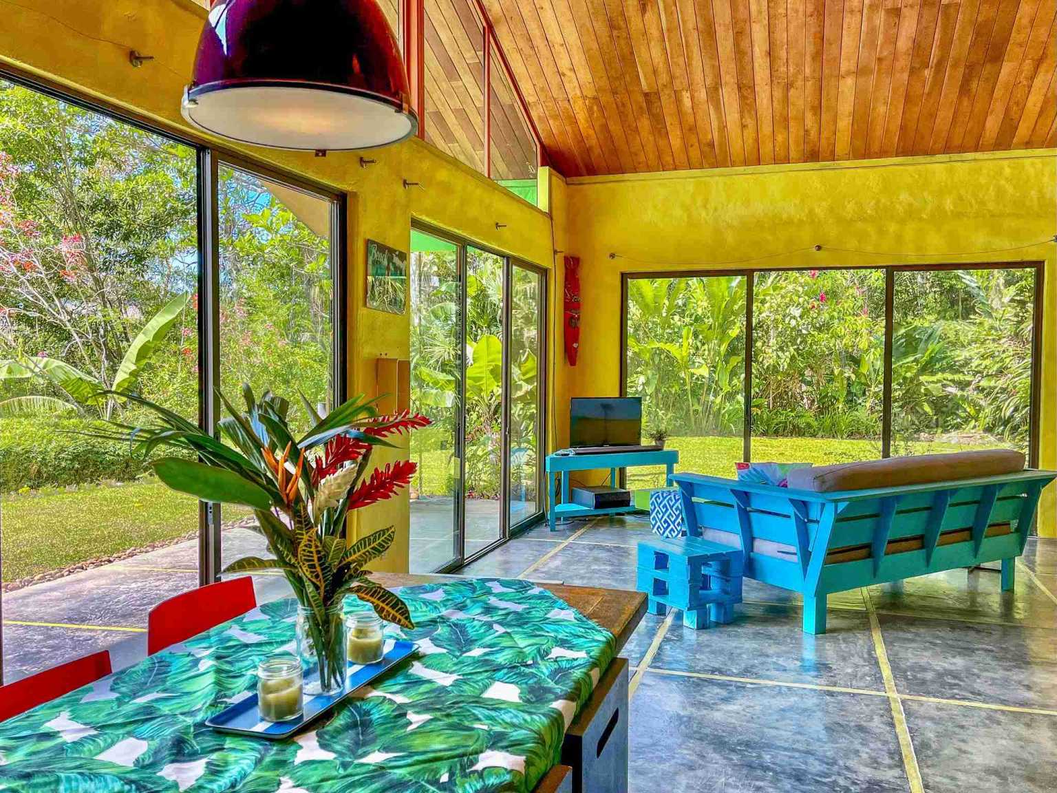 Colorful Jungle 2-Bedroom Ocean View Home with Privacy, Room to Build More in Lagunas near Dominical Costa Rica