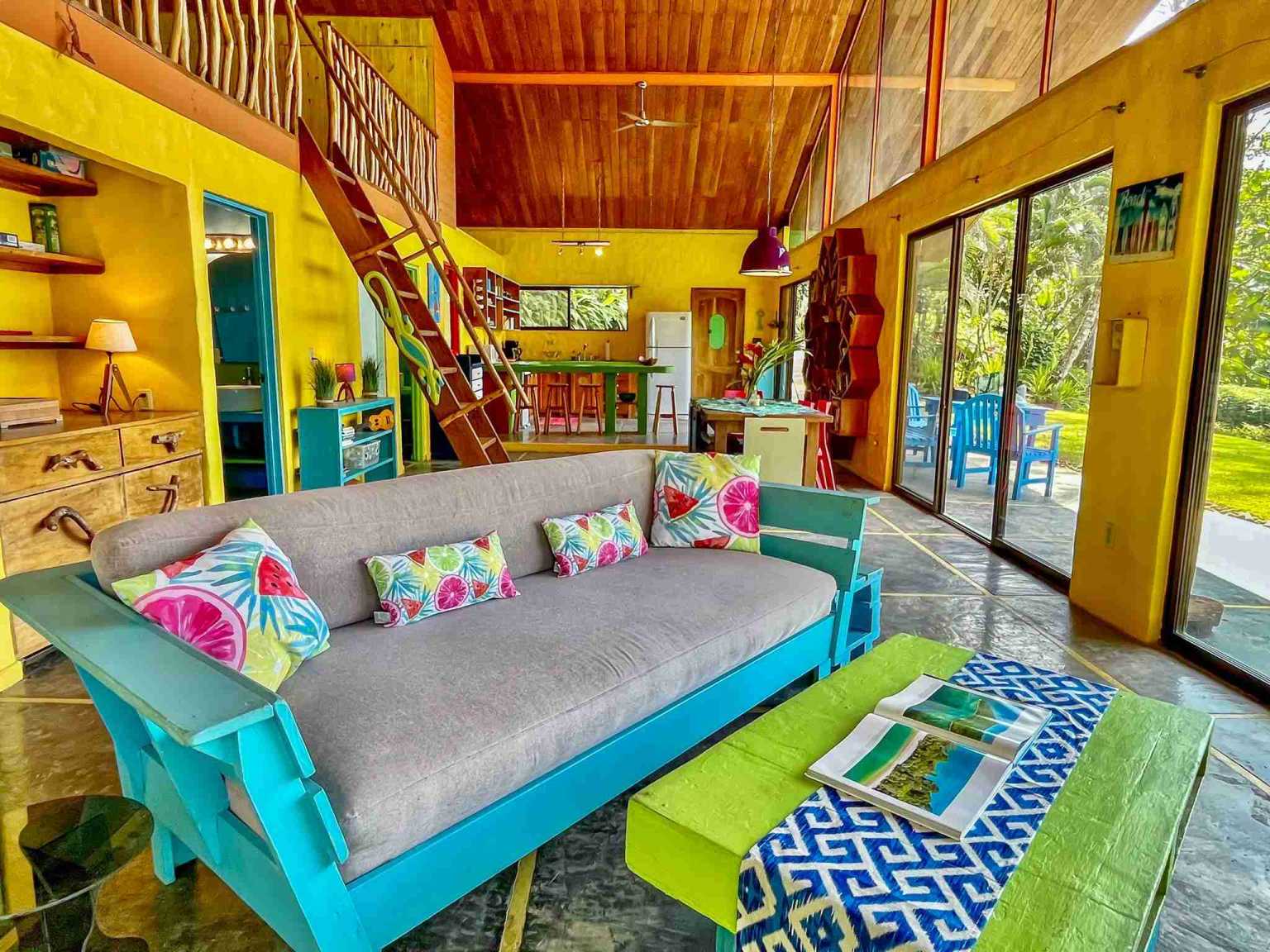 Colorful Jungle 2-Bedroom Ocean View Home with Privacy, Room to Build More in Lagunas near Dominical Costa Rica
