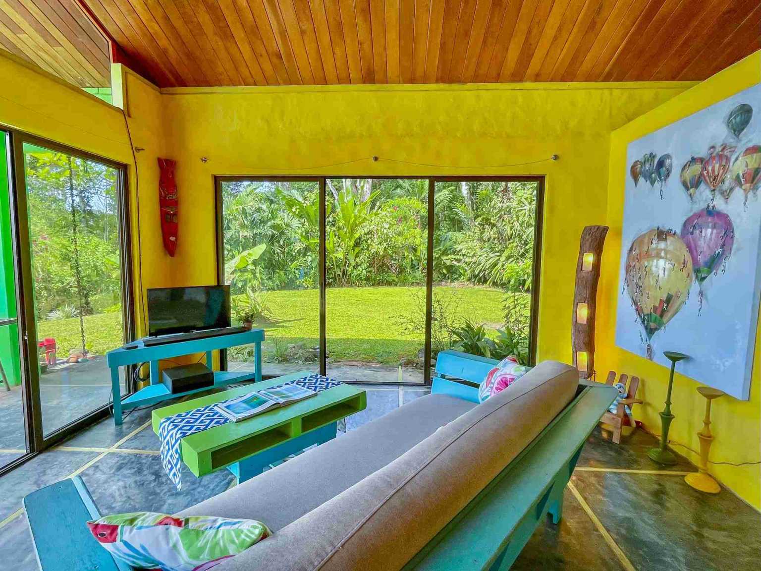 Colorful Jungle 2-Bedroom Ocean View Home with Privacy, Room to Build More in Lagunas near Dominical Costa Rica