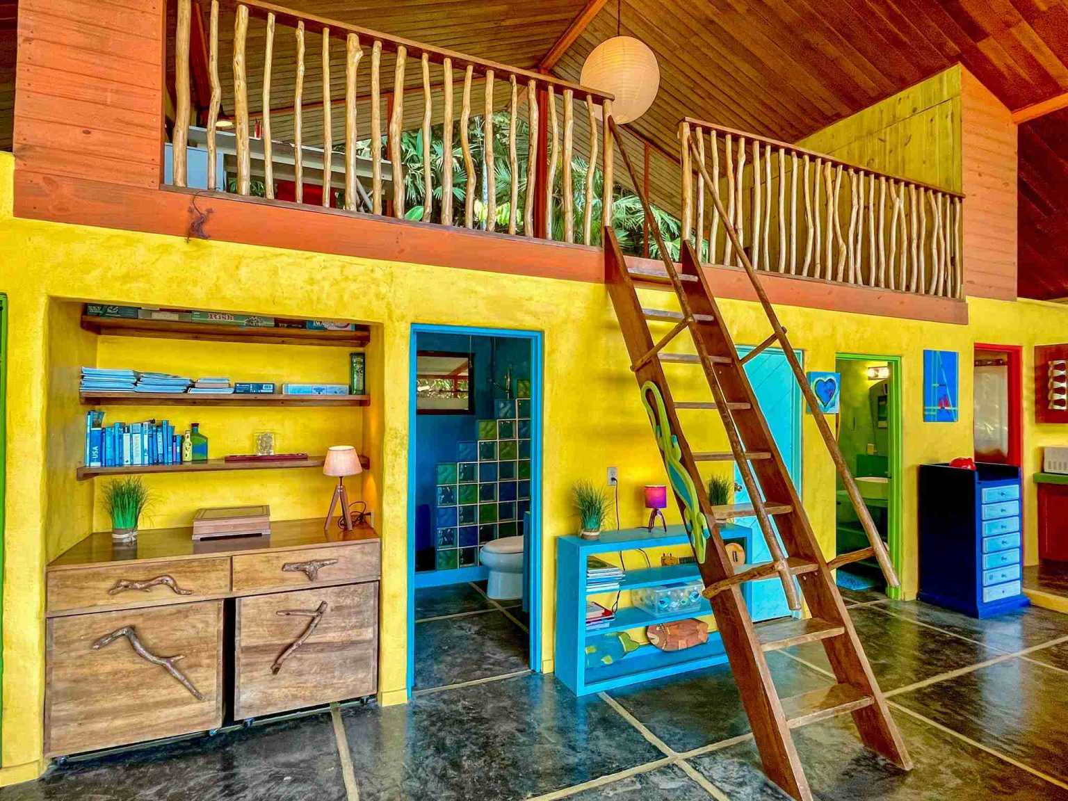 Colorful Jungle 2-Bedroom Ocean View Home with Privacy, Room to Build More in Lagunas near Dominical Costa Rica