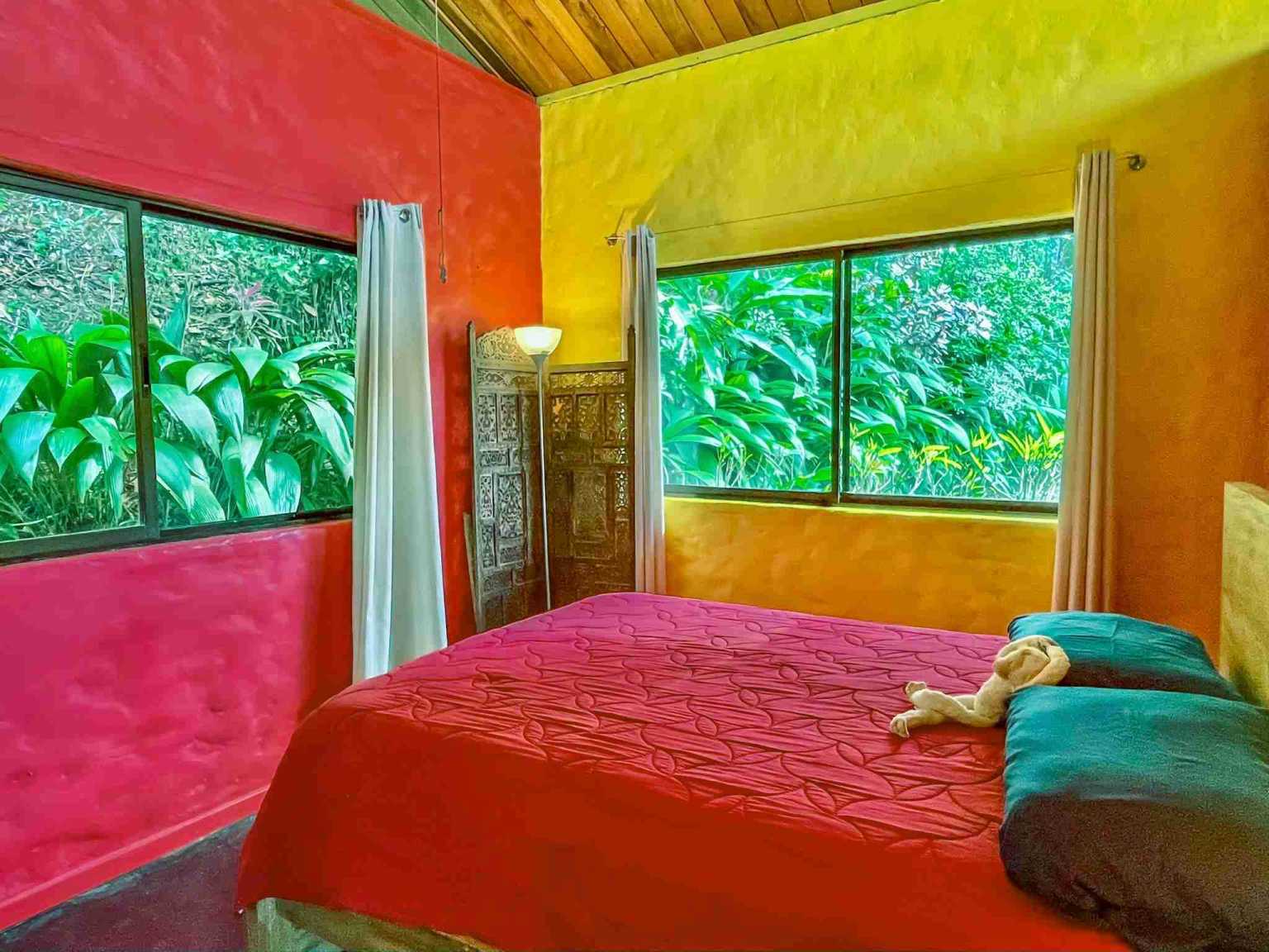 Colorful Jungle 2-Bedroom Ocean View Home with Privacy, Room to Build More in Lagunas near Dominical Costa Rica