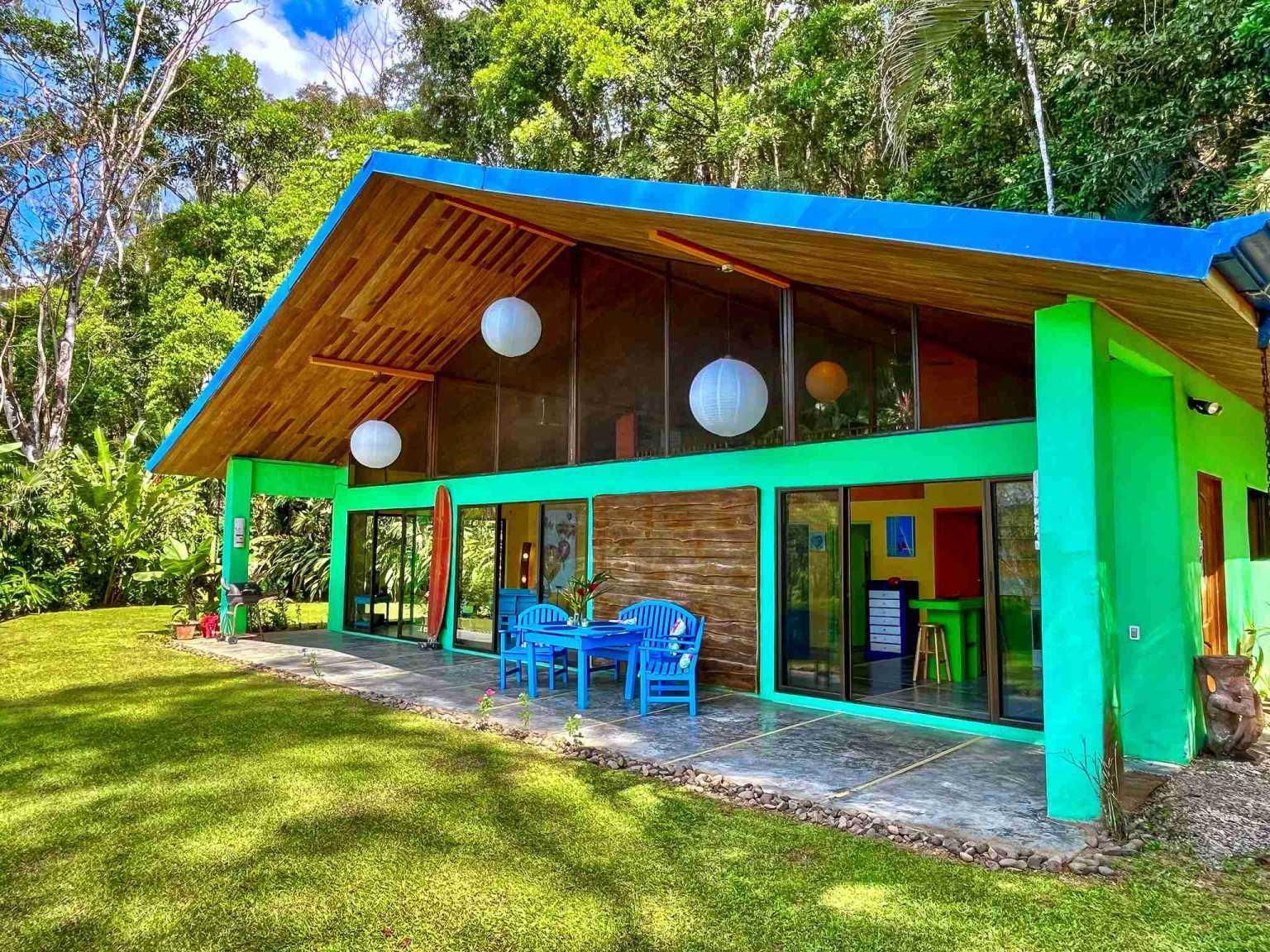 Colorful Jungle 2-Bedroom Ocean View Home with Privacy, Room to Build More in Lagunas near Dominical Costa Rica