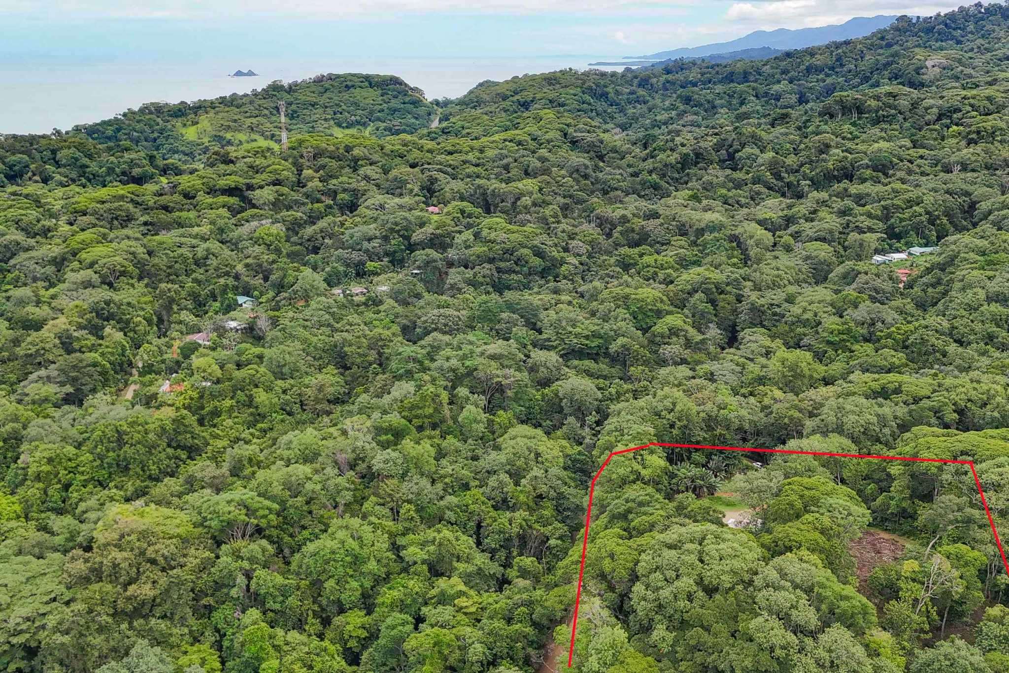 41167 (25) Large 2.1 Acre Jungle Property with a 1-Bed home & Numerous Additional Building Sites on Cinco Ventanas Road in Ojochal Costa Rica