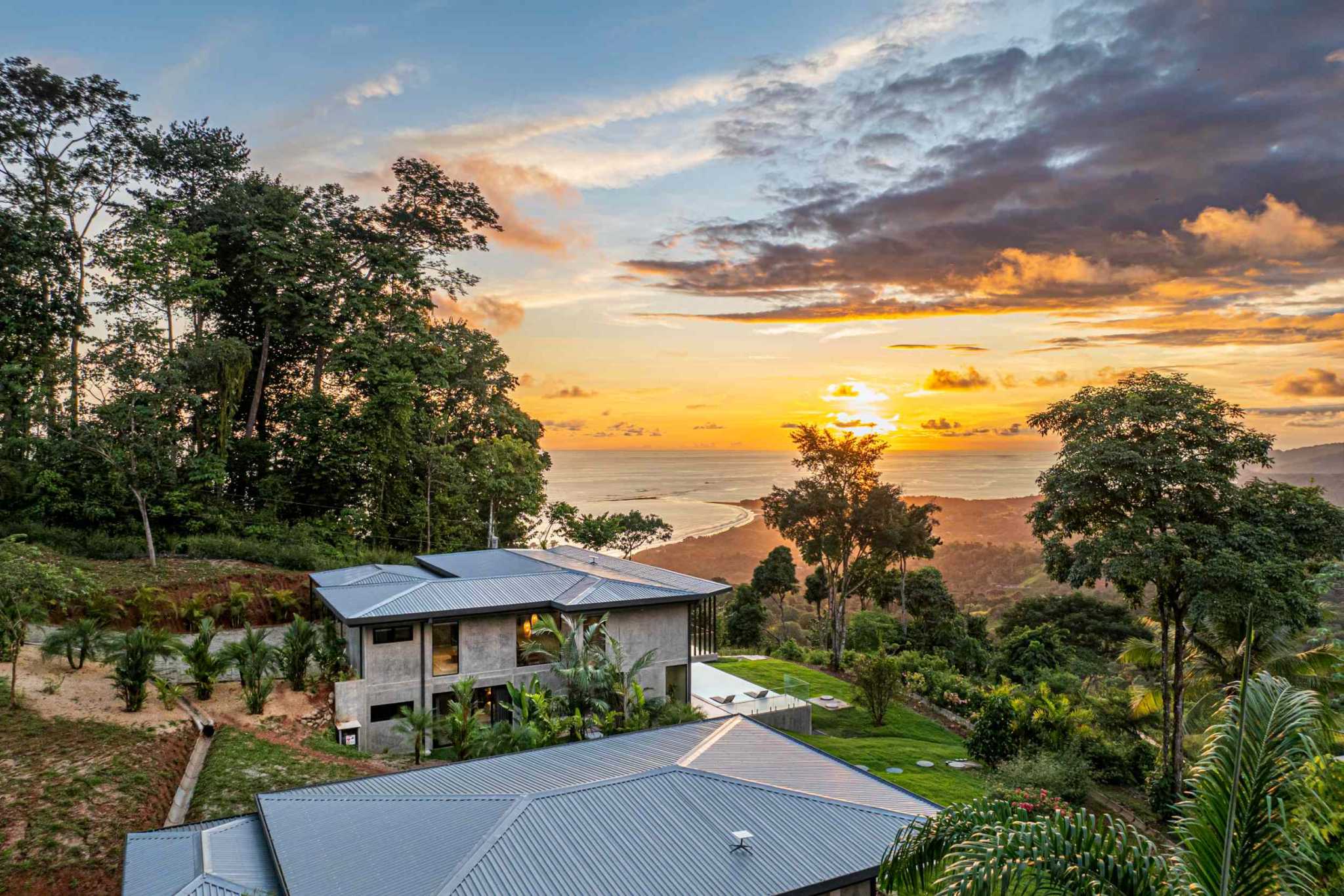 New-Construction Estate Property with 5+ Acres, Modern Style & Ocean Views of the Whale’s Tail in Uvita Costa Rica