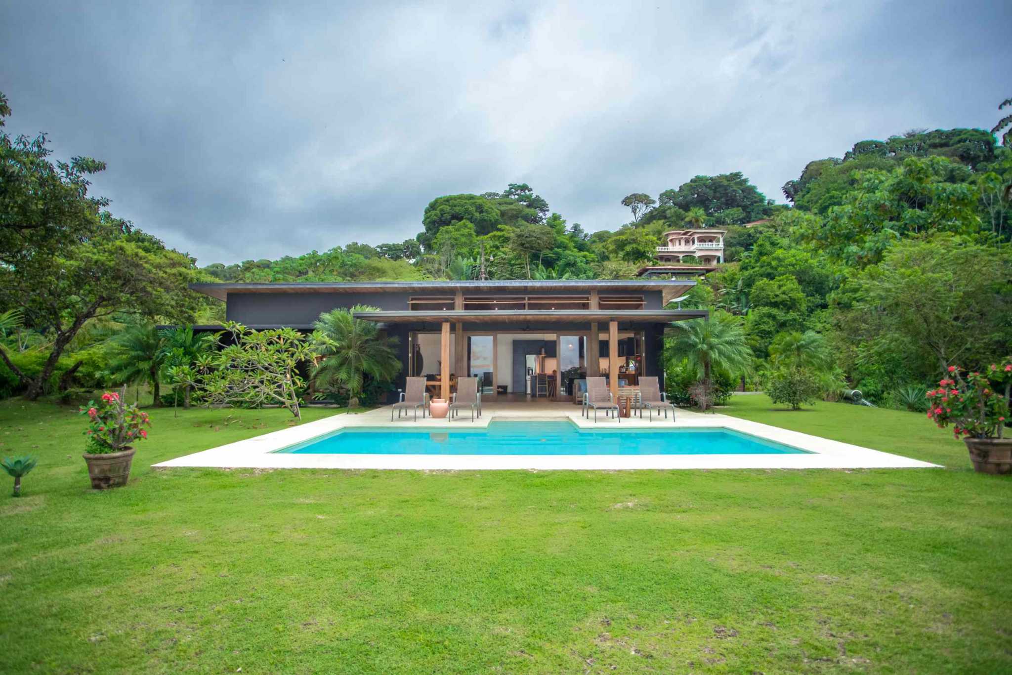 41627 (35) Ocean View 3-Bedroom Home on Desirable Perezoso Road with Wide Panoramic Sunset Ocean Views in Ojochal Costa Rica