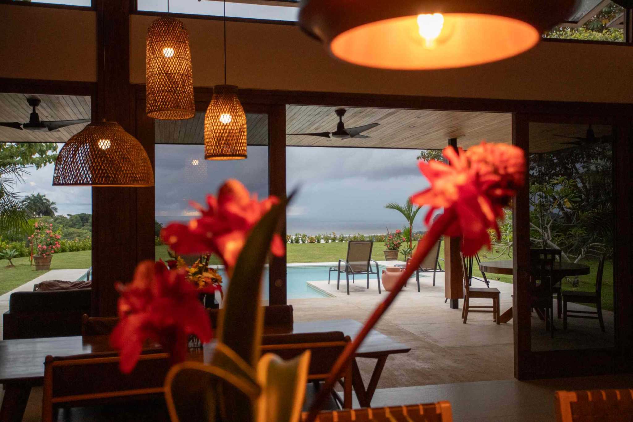 41627 (45) Ocean View 3-Bedroom Home on Desirable Perezoso Road with Wide Panoramic Sunset Ocean Views in Ojochal Costa Rica