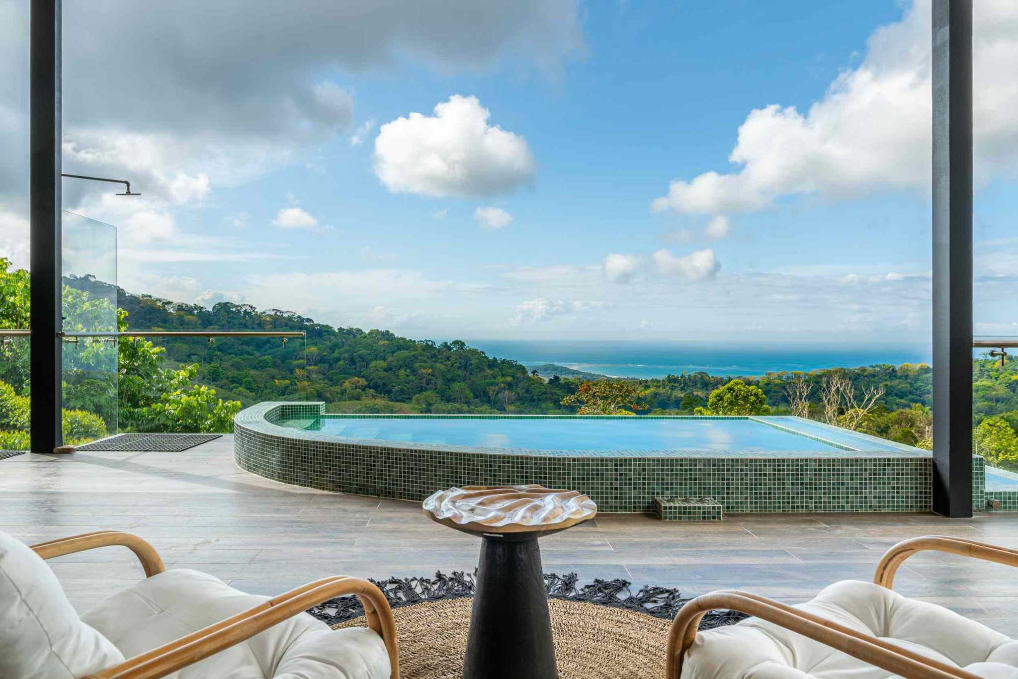 Amazing 4-Bedroom Home with Pool and Incredible Whale’s Tail & Sunset Ocean Views in San Josesito above Uvita Costa Rica