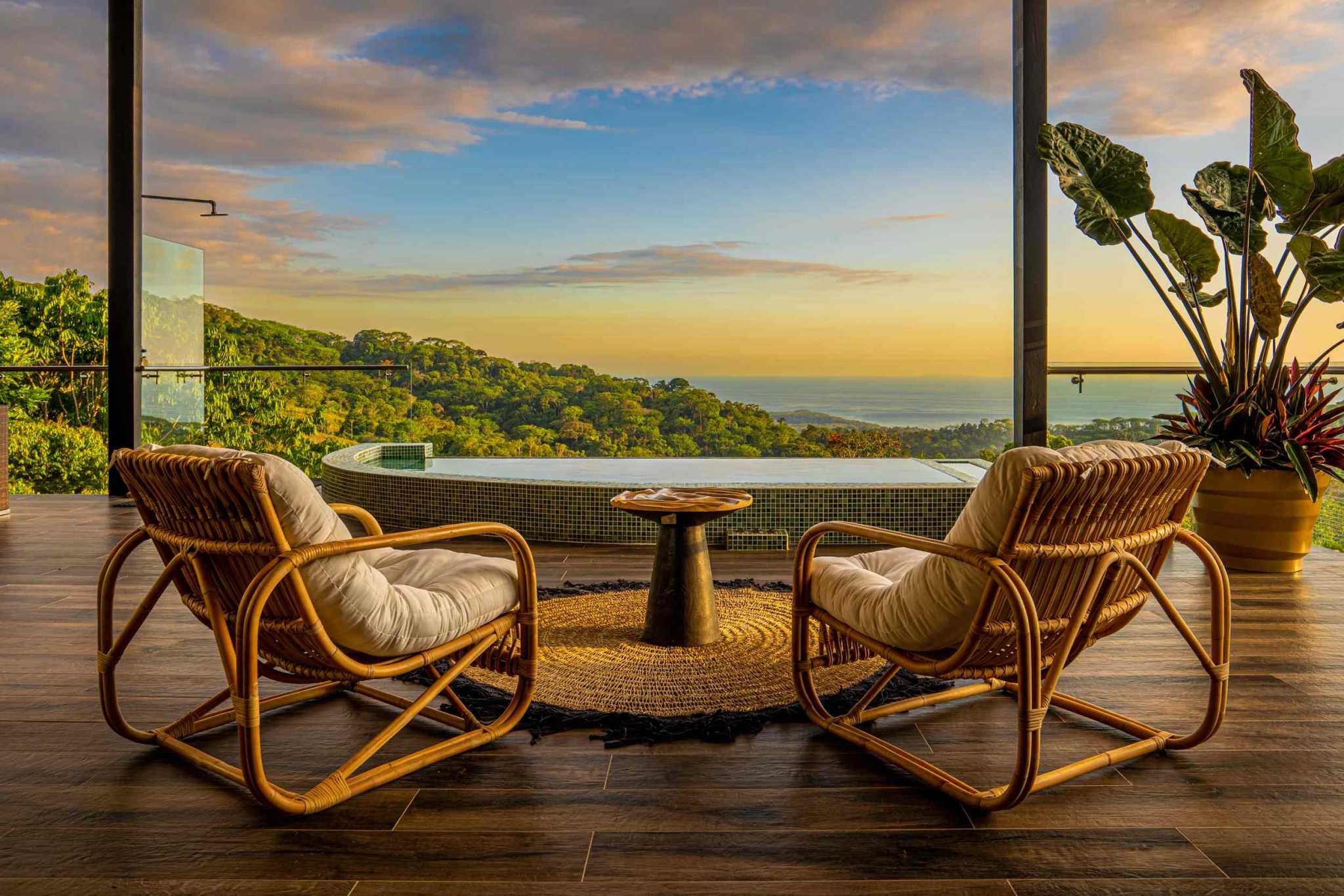 Amazing 4-Bedroom Home with Pool and Incredible Whale’s Tail & Sunset Ocean Views in San Josesito above Uvita Costa Rica