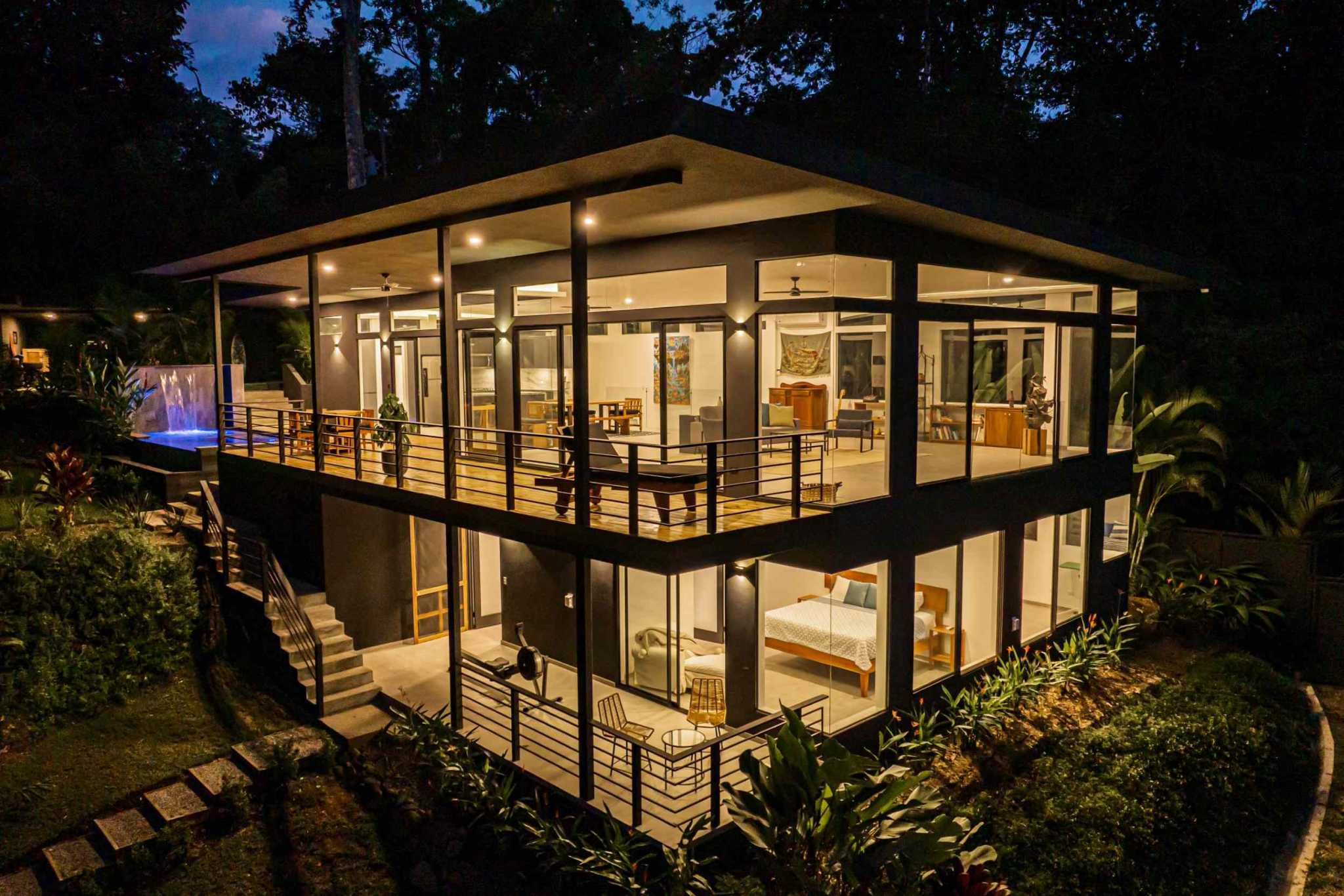 Escaleras Modern Elegance with Ocean Window Views and Jungle Tranquility in Dominicalito Costa Rica