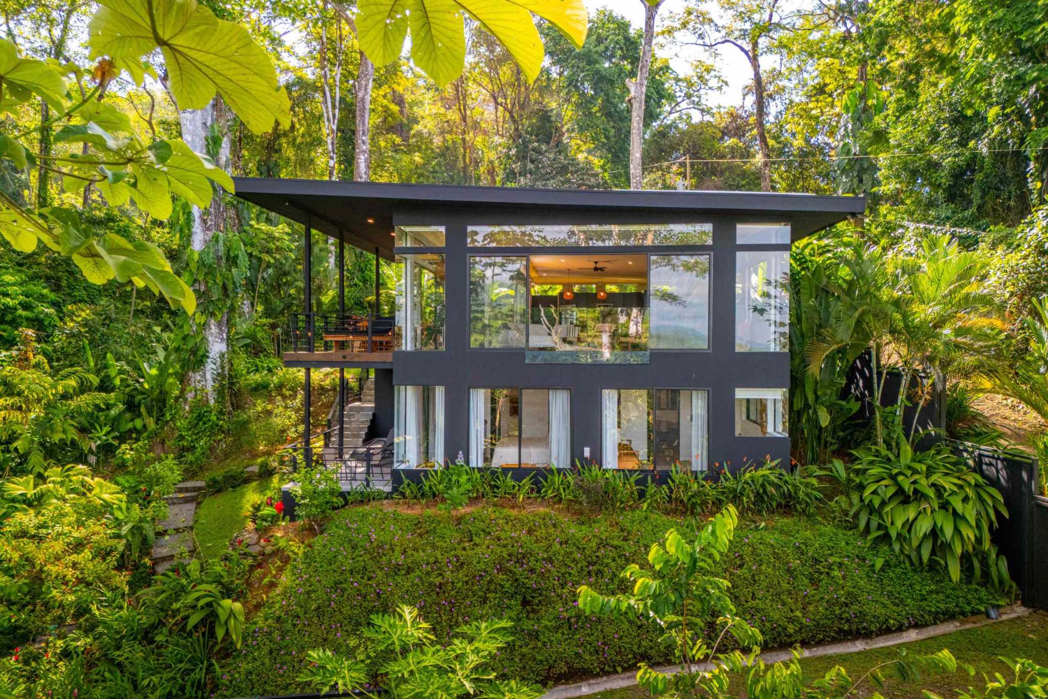 Escaleras Modern Elegance with Ocean Window Views and Jungle Tranquility in Dominicalito Costa Rica