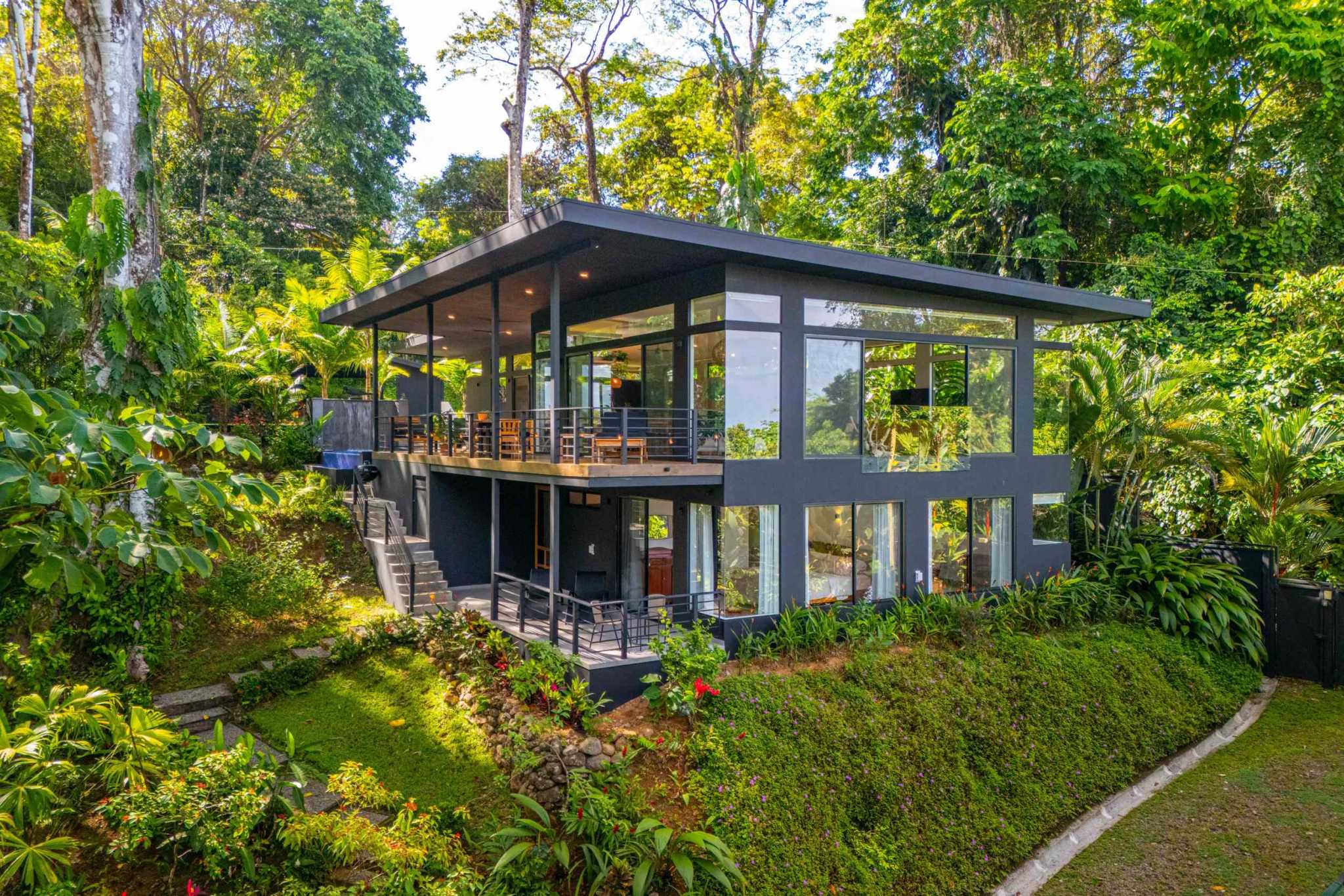 Escaleras Modern Elegance with Ocean Window Views and Jungle Tranquility in Dominicalito Costa Rica