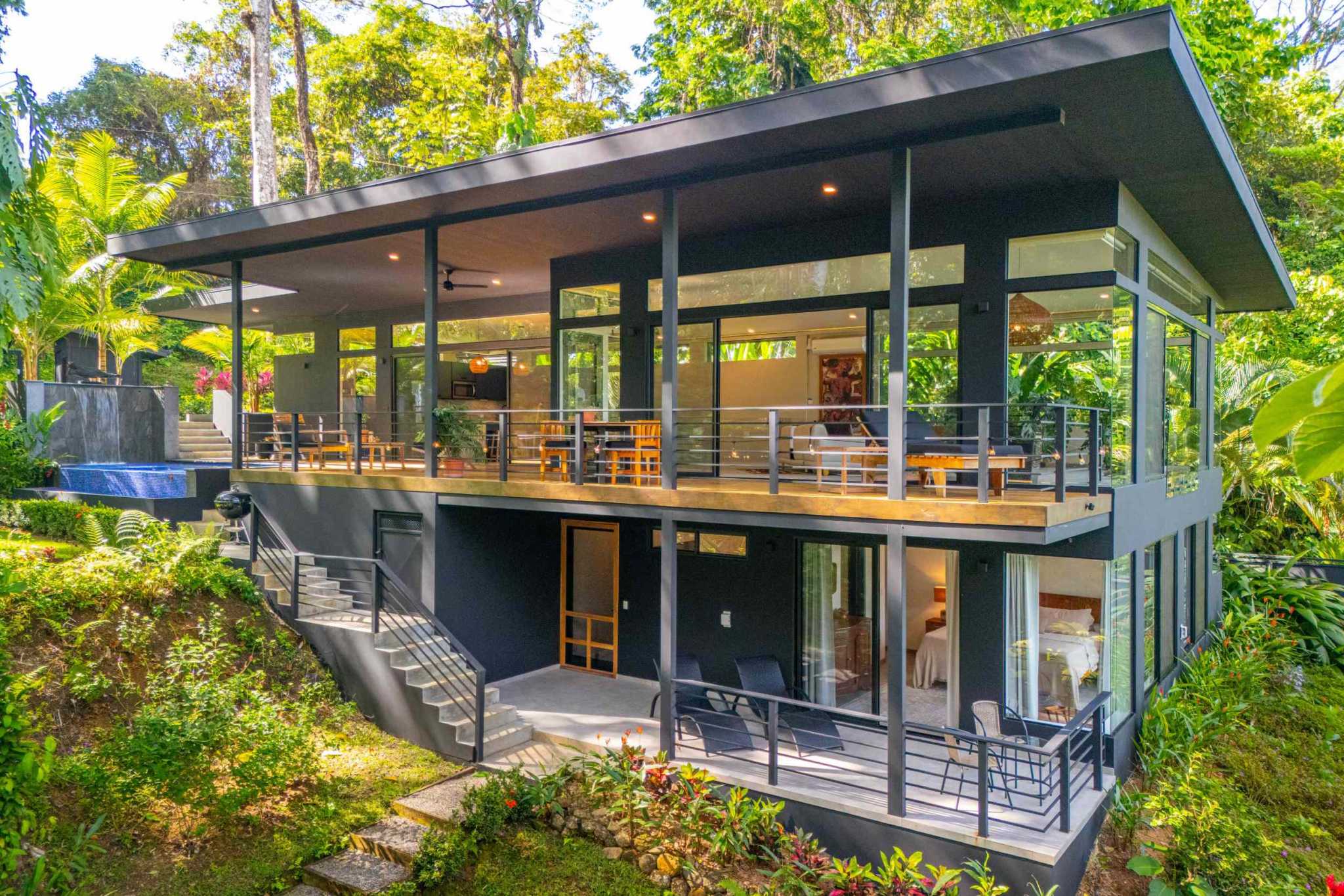 Escaleras Modern Elegance with Ocean Window Views and Jungle Tranquility in Dominicalito Costa Rica