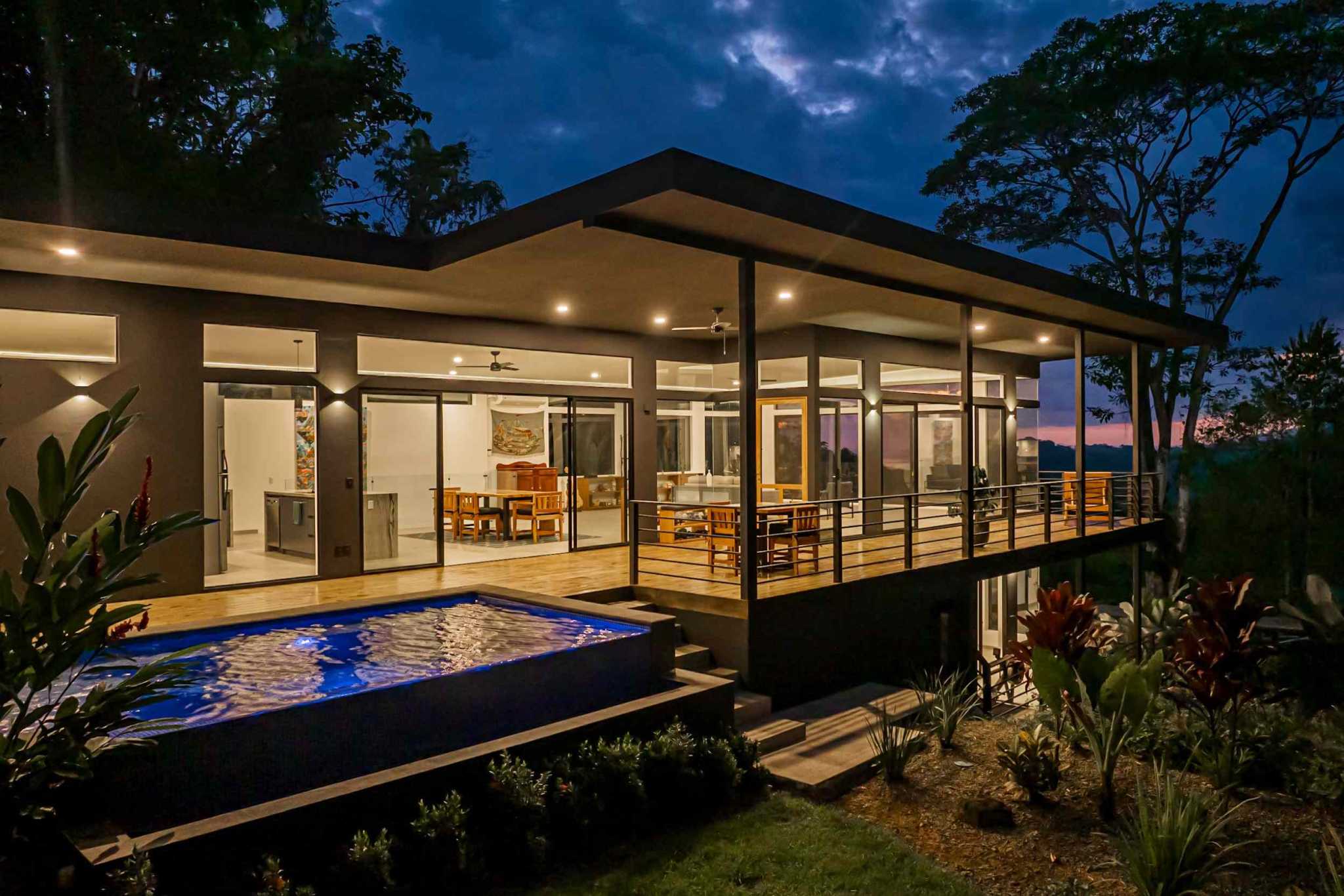 Escaleras Modern Elegance with Ocean Window Views and Jungle Tranquility in Dominicalito Costa Rica