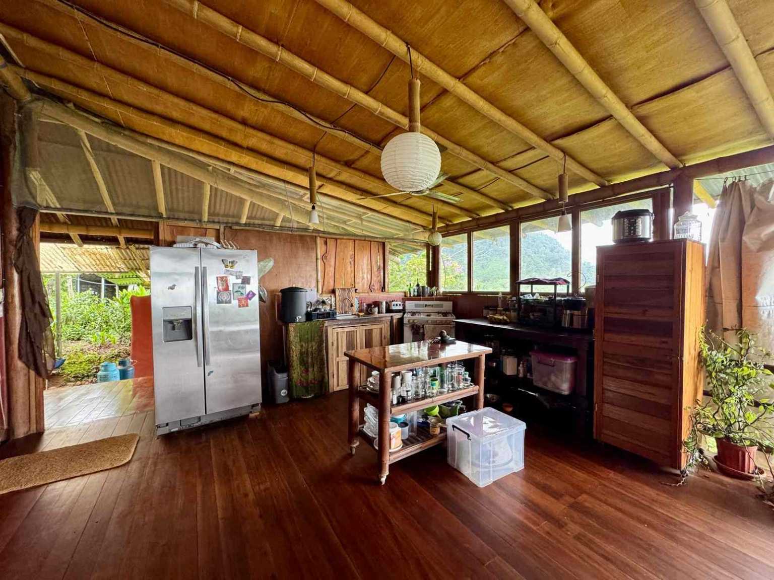 47892 (68) Off-Grid 2-Bedroom Home Plus 2 Guest Cabins, Fruit Trees, River Access, Mountain Views & Small Ocean View on 5+ Acres in Tinamastes Costa Rica