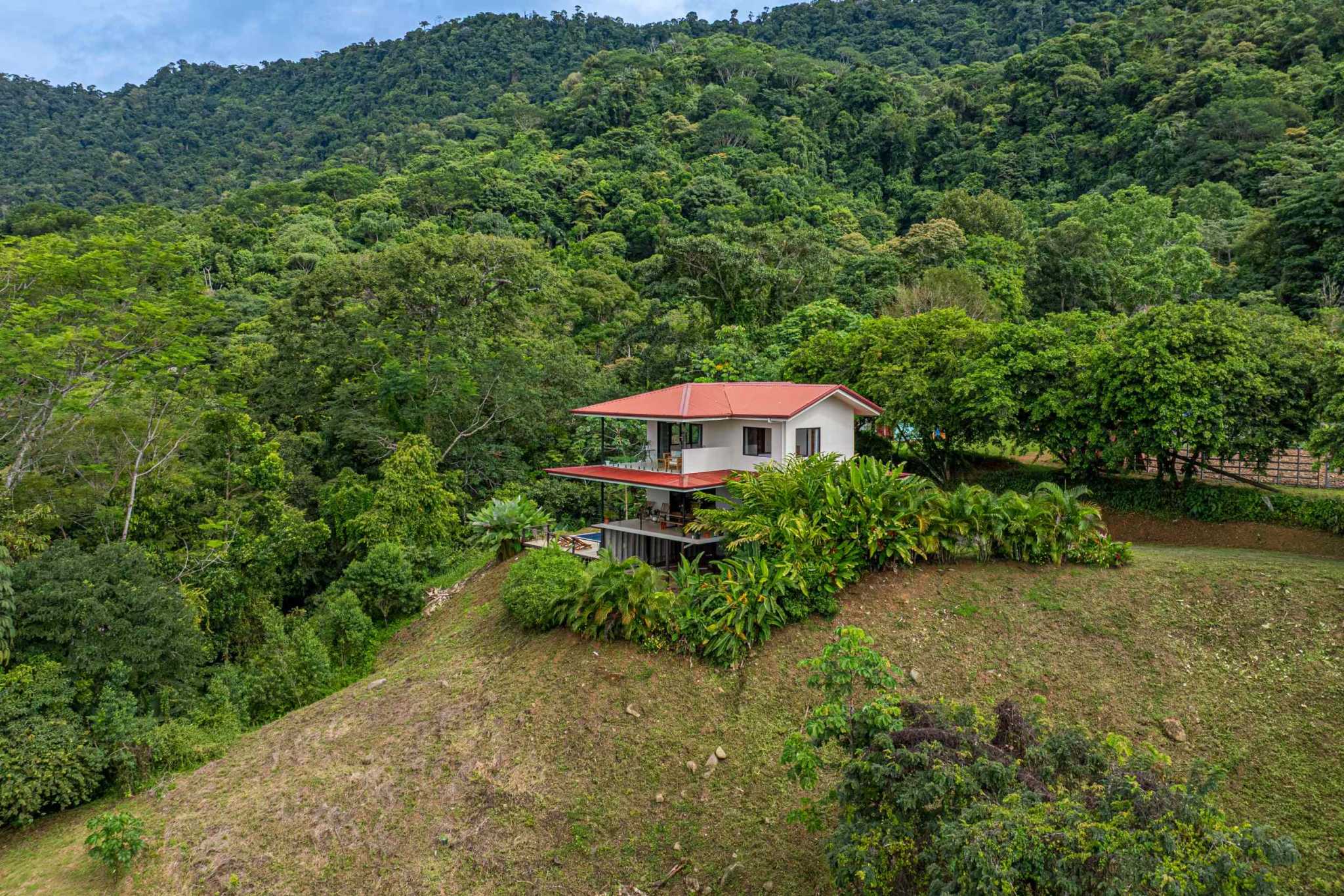 Ocean View 2-Bedroom Home with Cano Island & Whale Tail Views in San Josecito above Uvita Costa Rica