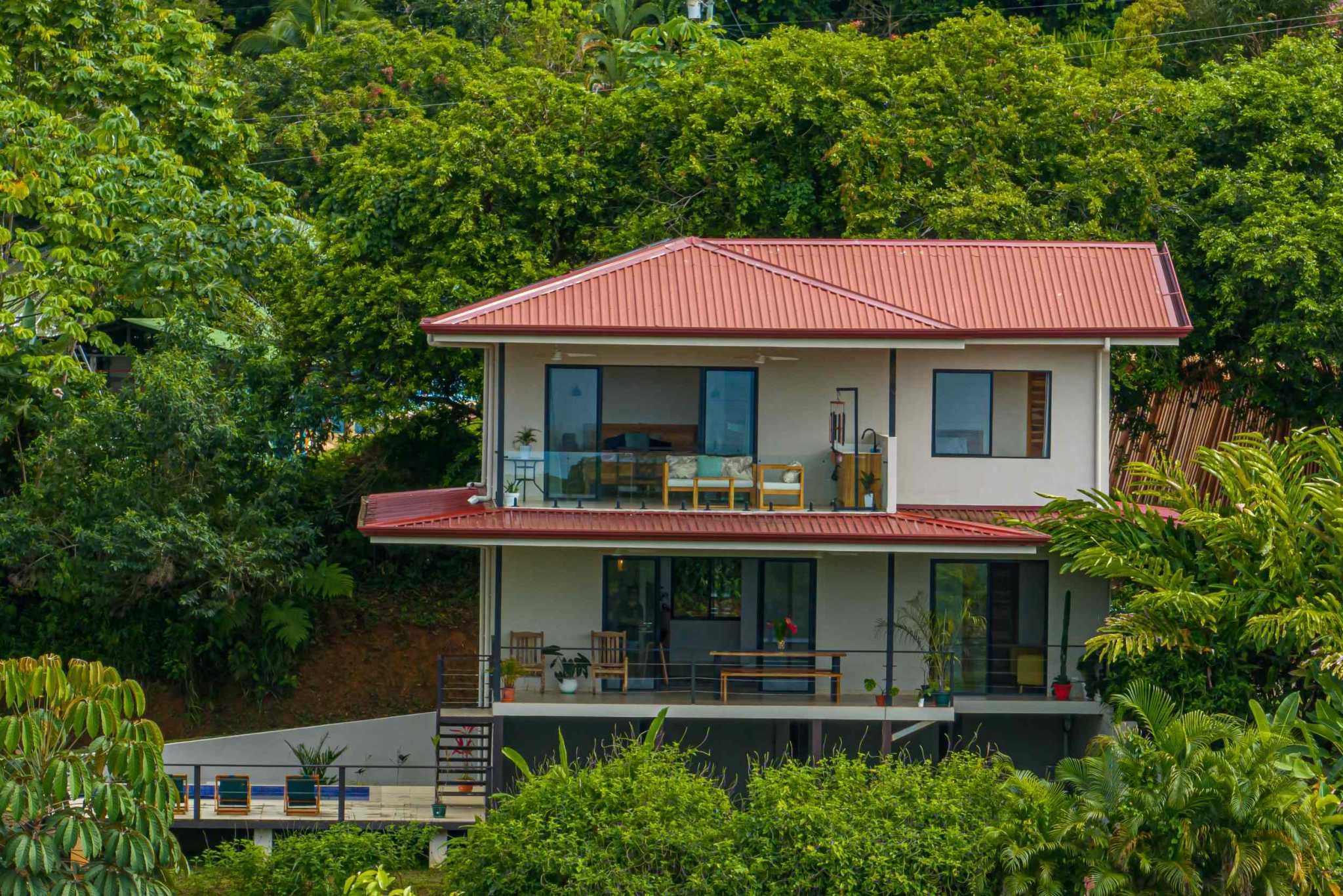 Ocean View 2-Bedroom Home with Cano Island & Whale Tail Views in San Josecito above Uvita Costa Rica