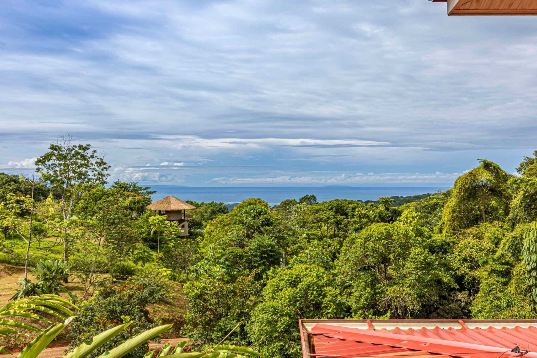 Ocean View 2-Bedroom Home with Cano Island & Whale Tail Views in San Josecito above Uvita Costa Rica