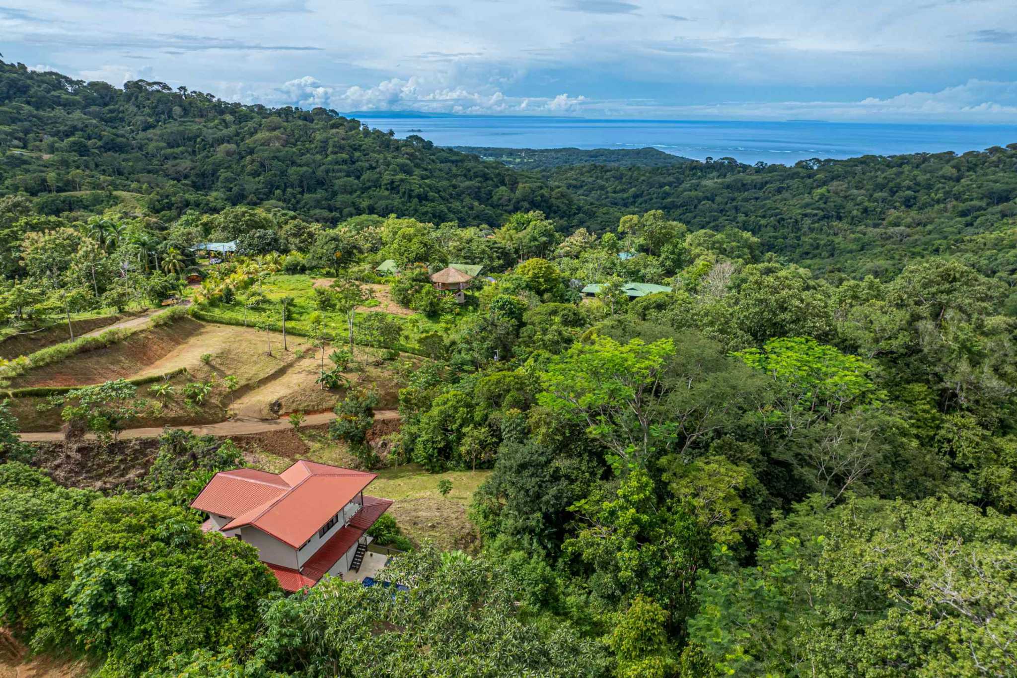 Ocean View 2-Bedroom Home with Cano Island & Whale Tail Views in San Josecito above Uvita Costa Rica