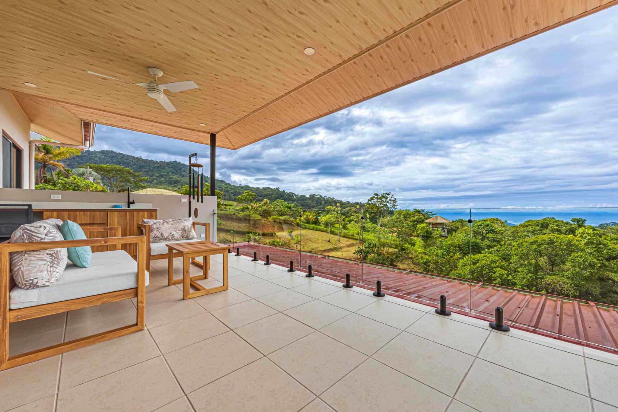 Ocean View 2-Bedroom Home with Cano Island & Whale Tail Views in San Josecito above Uvita Costa Rica