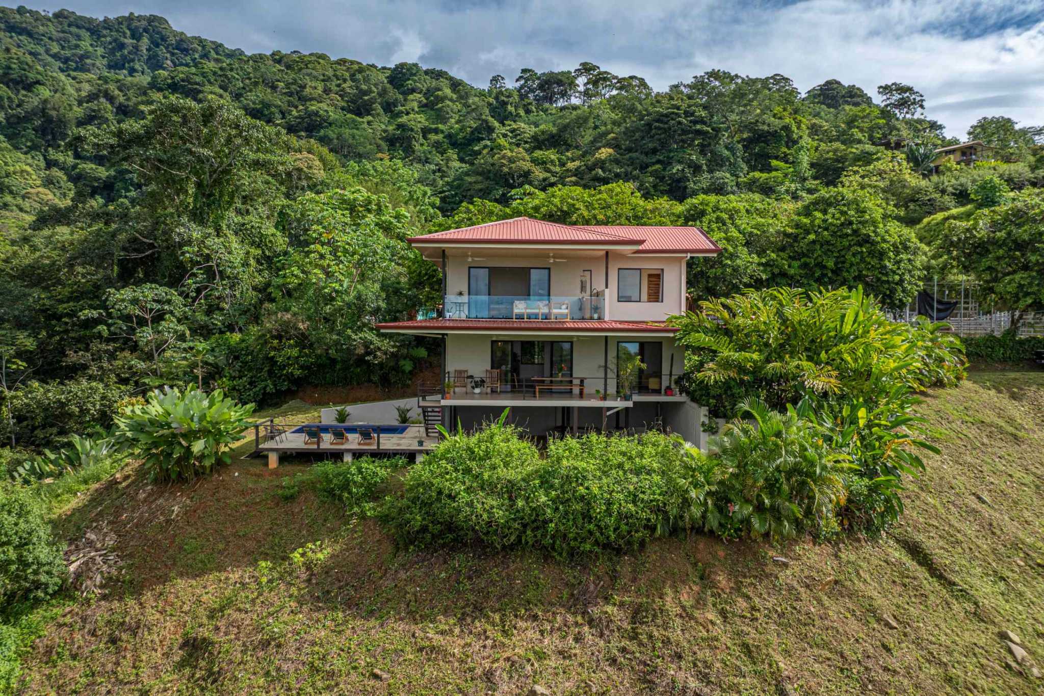 Ocean View 2-Bedroom Home with Cano Island & Whale Tail Views in San Josecito above Uvita Costa Rica