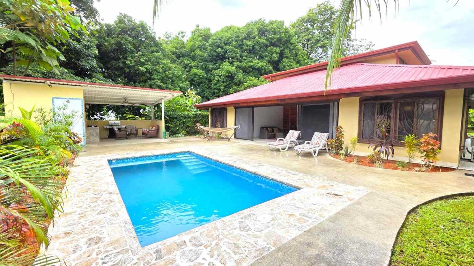 30753 (28) Easy-Access Home with Beautiful Outdoor Living Space, Pool & Garden in Ojochal Costa Rica