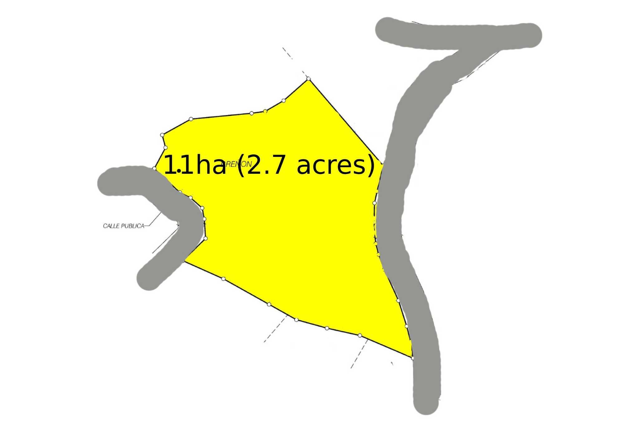 SanJosecito-CoffeeFarm-Left11ha-plano-outlineColor+label Jungle Lot with Multiple Building Sites, Legal Water, Electricity on Public Road with Big Valley & Mountain Views near San Josecito Costa Rica
