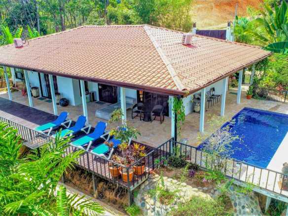 Gorgeous 3-Bedroom Home with Ocean Views & Pool on 2.45 Acres in Tres Rios Costa Rica