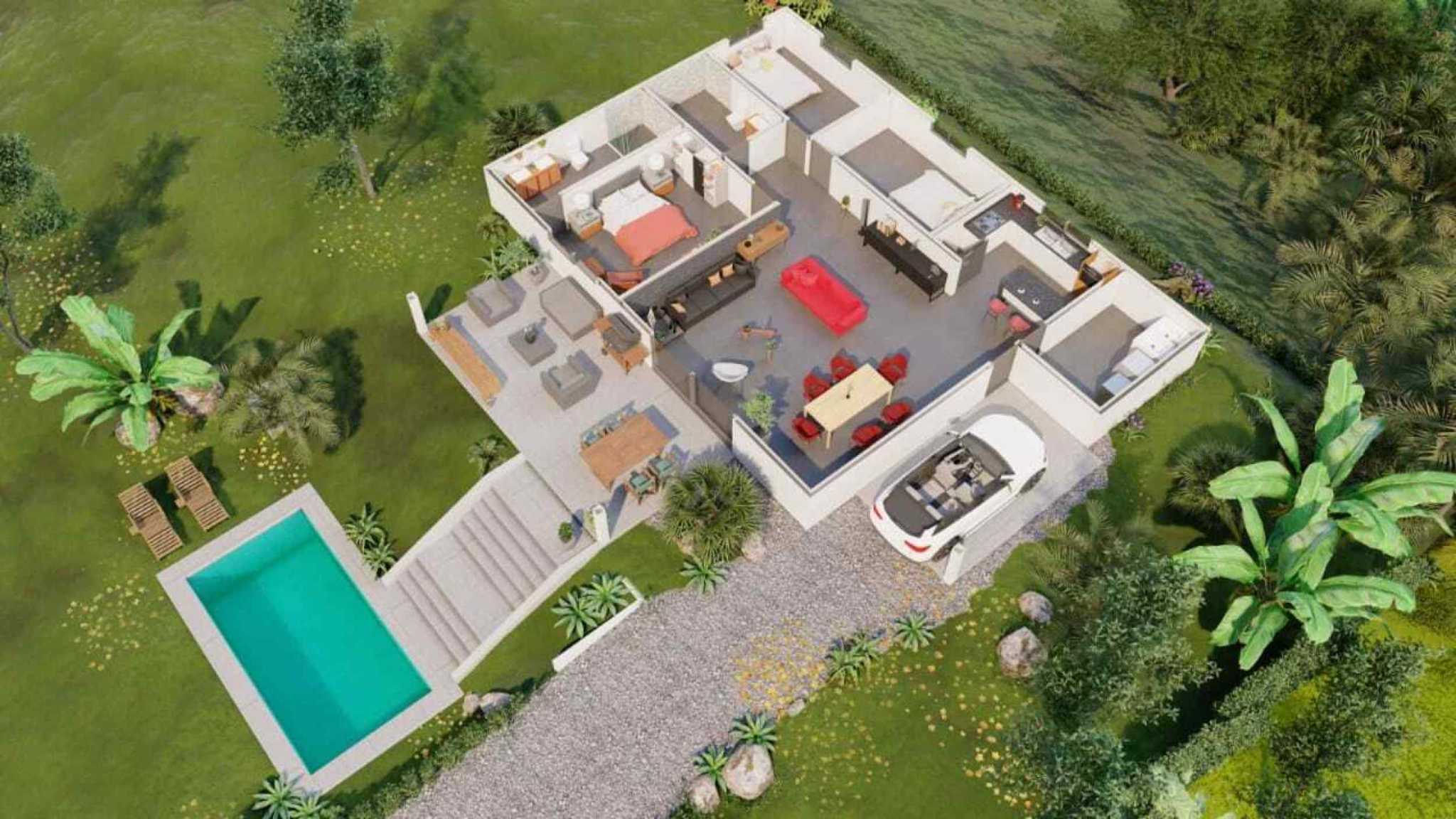 64796-15 Unfinished Modern 3-Bedroom Villa with Valley Views & Pool Foundation in Ojochal Costa Rica