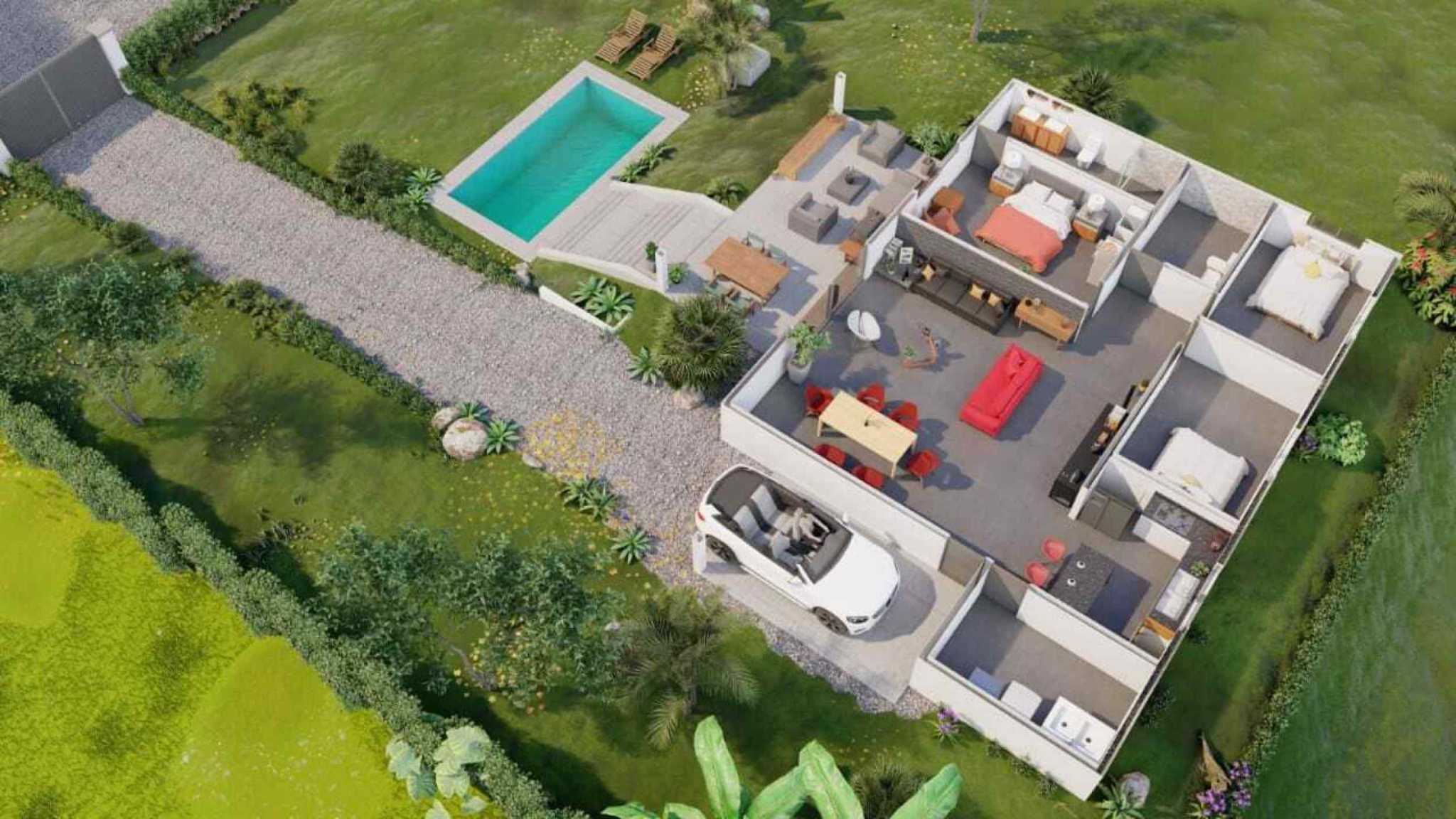 64796-13 Unfinished Modern 3-Bedroom Villa with Valley Views & Pool Foundation in Ojochal Costa Rica